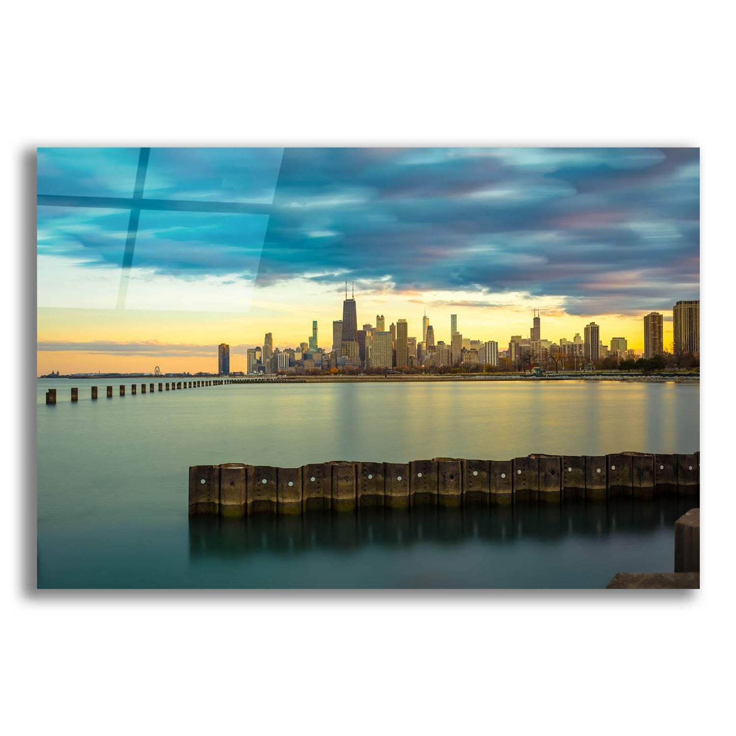 Epic Art 'Chicago - Golden Hour' by Epic Portfolio, Acrylic Glass Wall Art,16x12