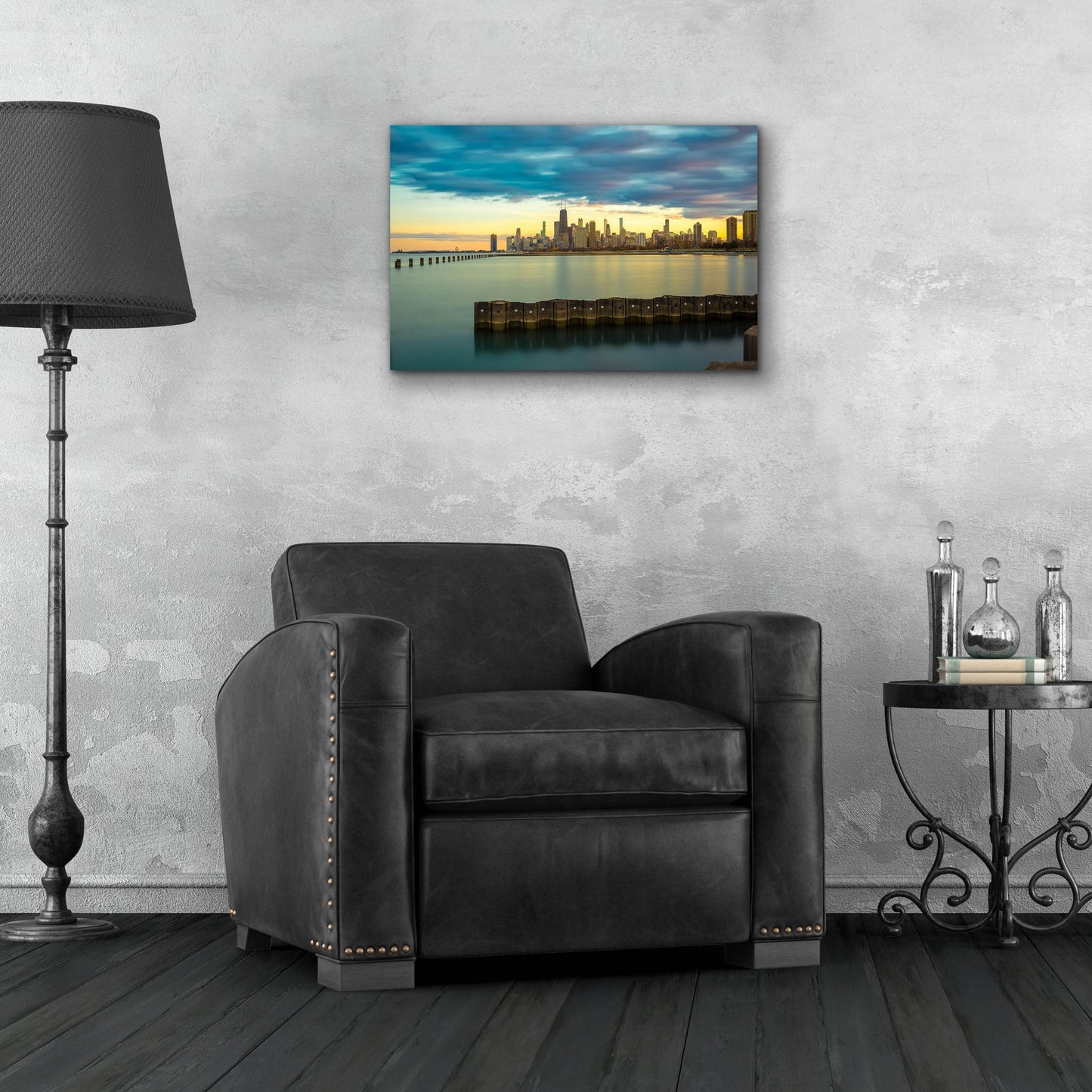 Epic Art 'Chicago - Golden Hour' by Epic Portfolio, Acrylic Glass Wall Art,24x16