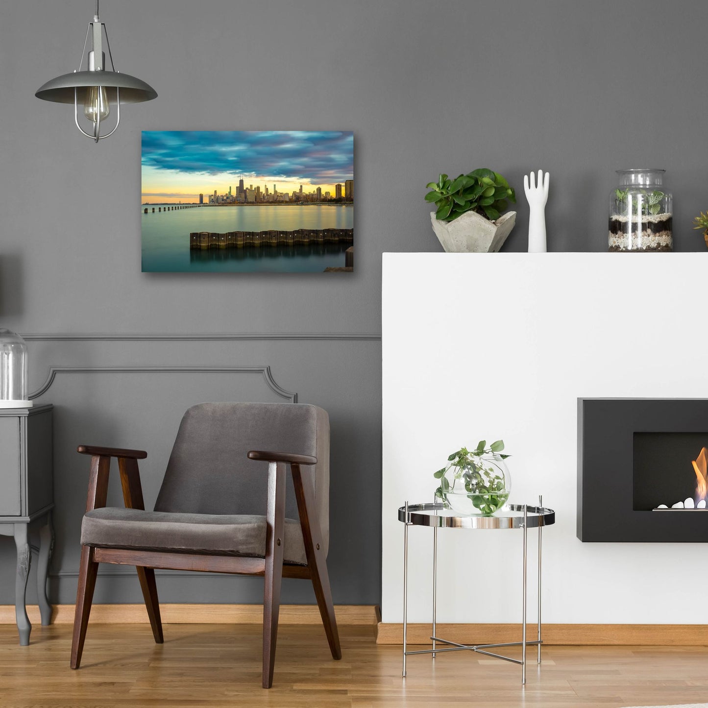 Epic Art 'Chicago - Golden Hour' by Epic Portfolio, Acrylic Glass Wall Art,24x16