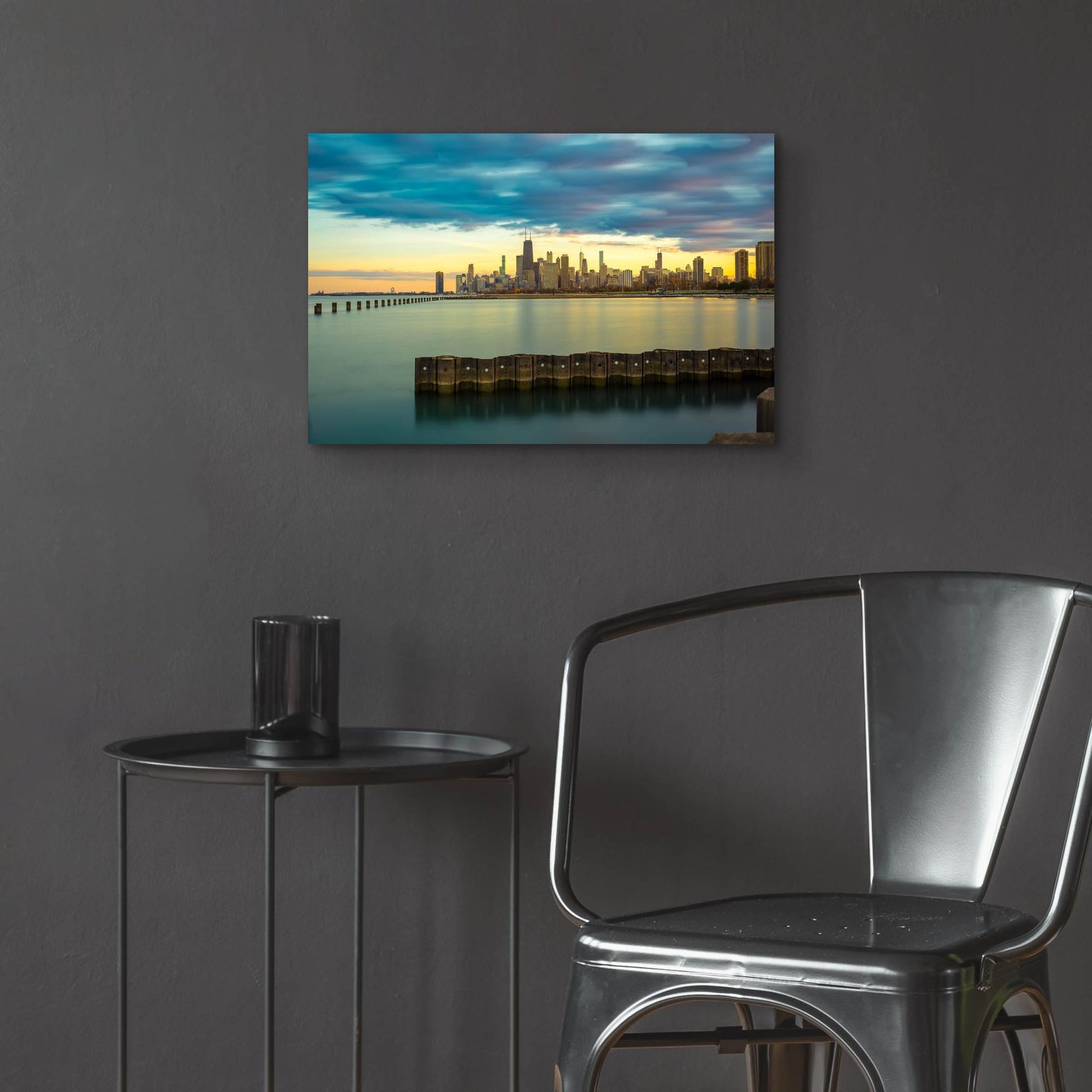 Epic Art 'Chicago - Golden Hour' by Epic Portfolio, Acrylic Glass Wall Art,24x16