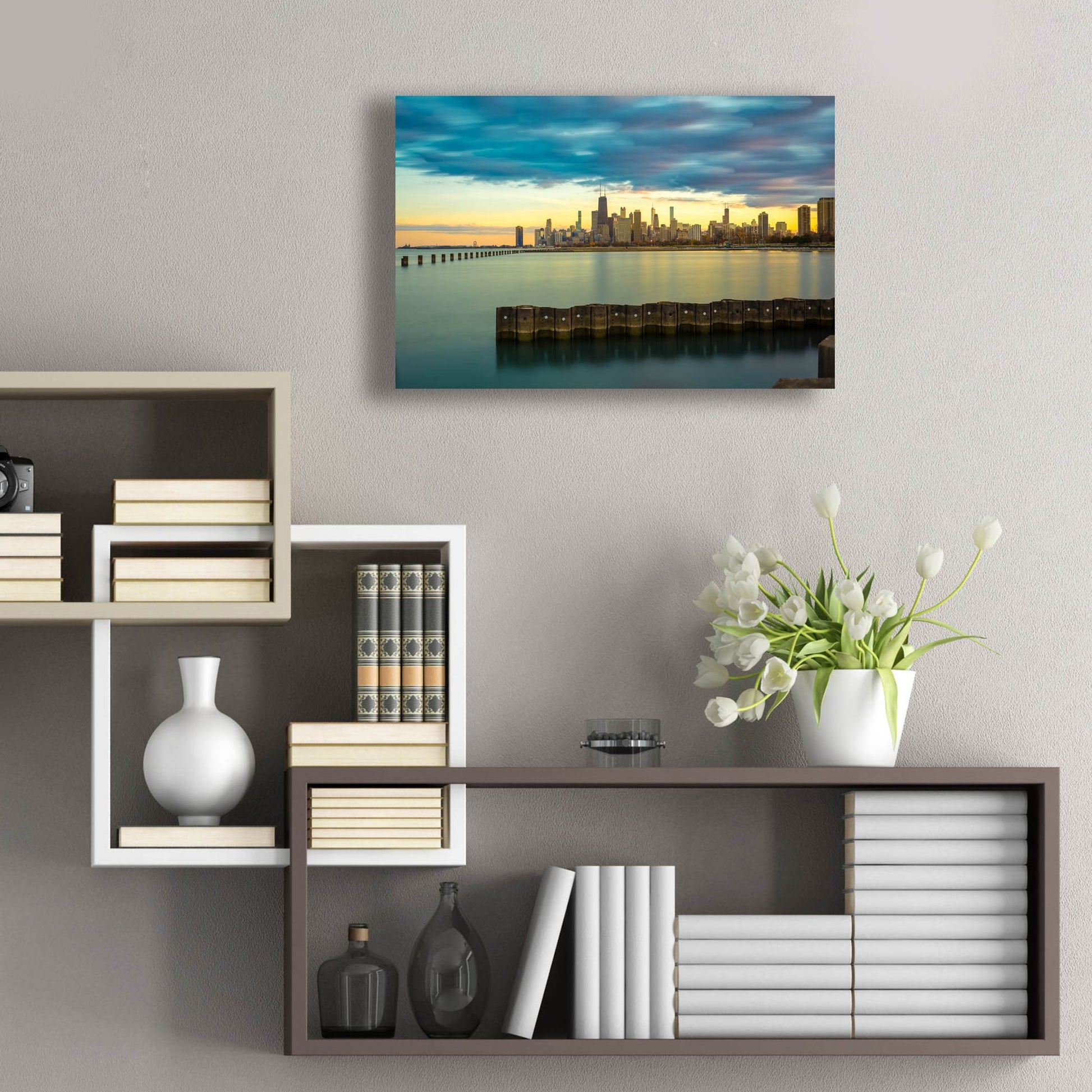 Epic Art 'Chicago - Golden Hour' by Epic Portfolio, Acrylic Glass Wall Art,24x16