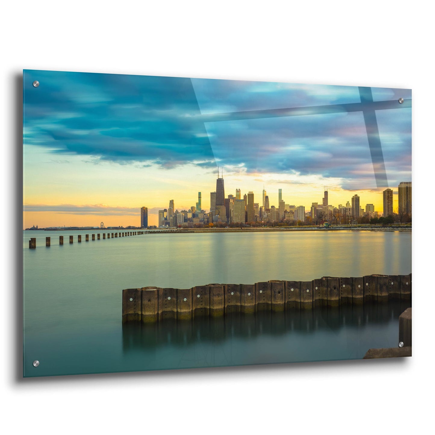 Epic Art 'Chicago - Golden Hour' by Epic Portfolio, Acrylic Glass Wall Art,36x24