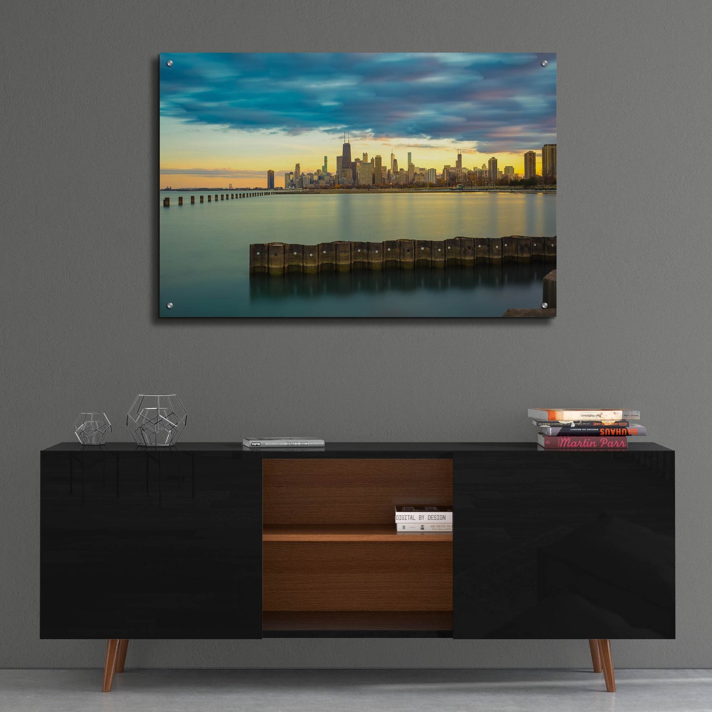 Epic Art 'Chicago - Golden Hour' by Epic Portfolio, Acrylic Glass Wall Art,36x24