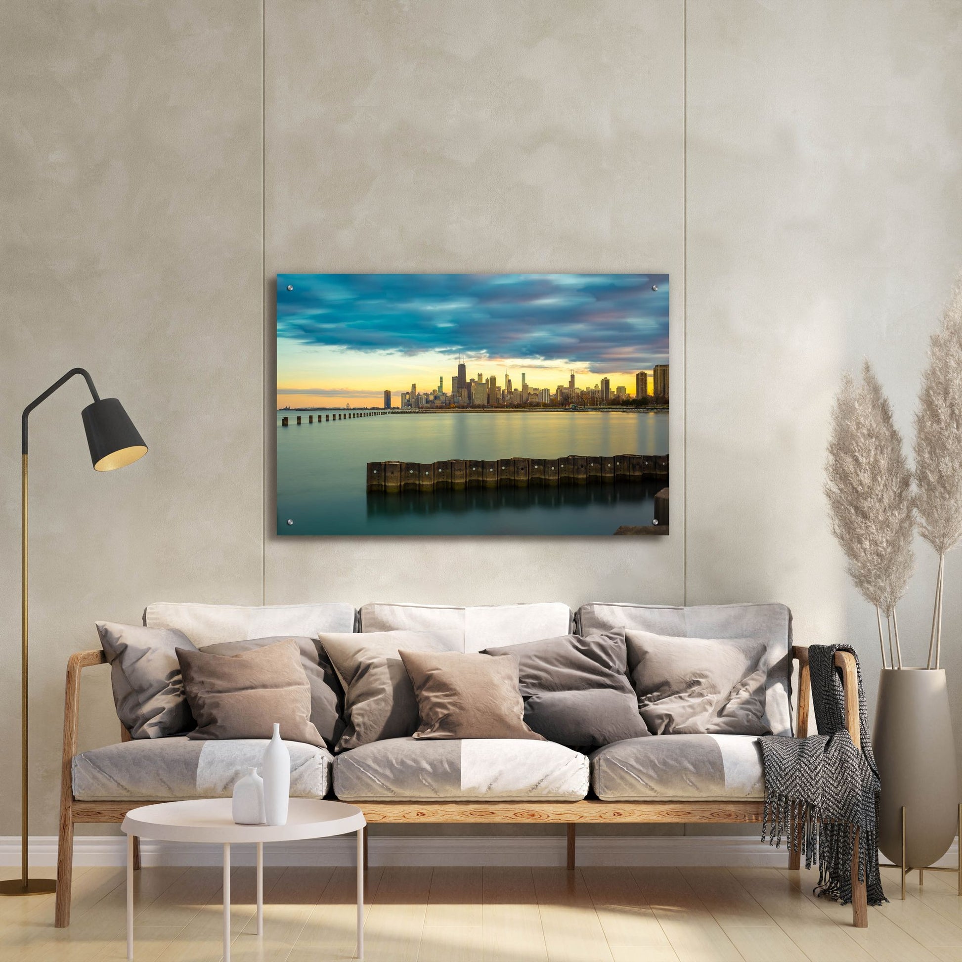 Epic Art 'Chicago - Golden Hour' by Epic Portfolio, Acrylic Glass Wall Art,36x24