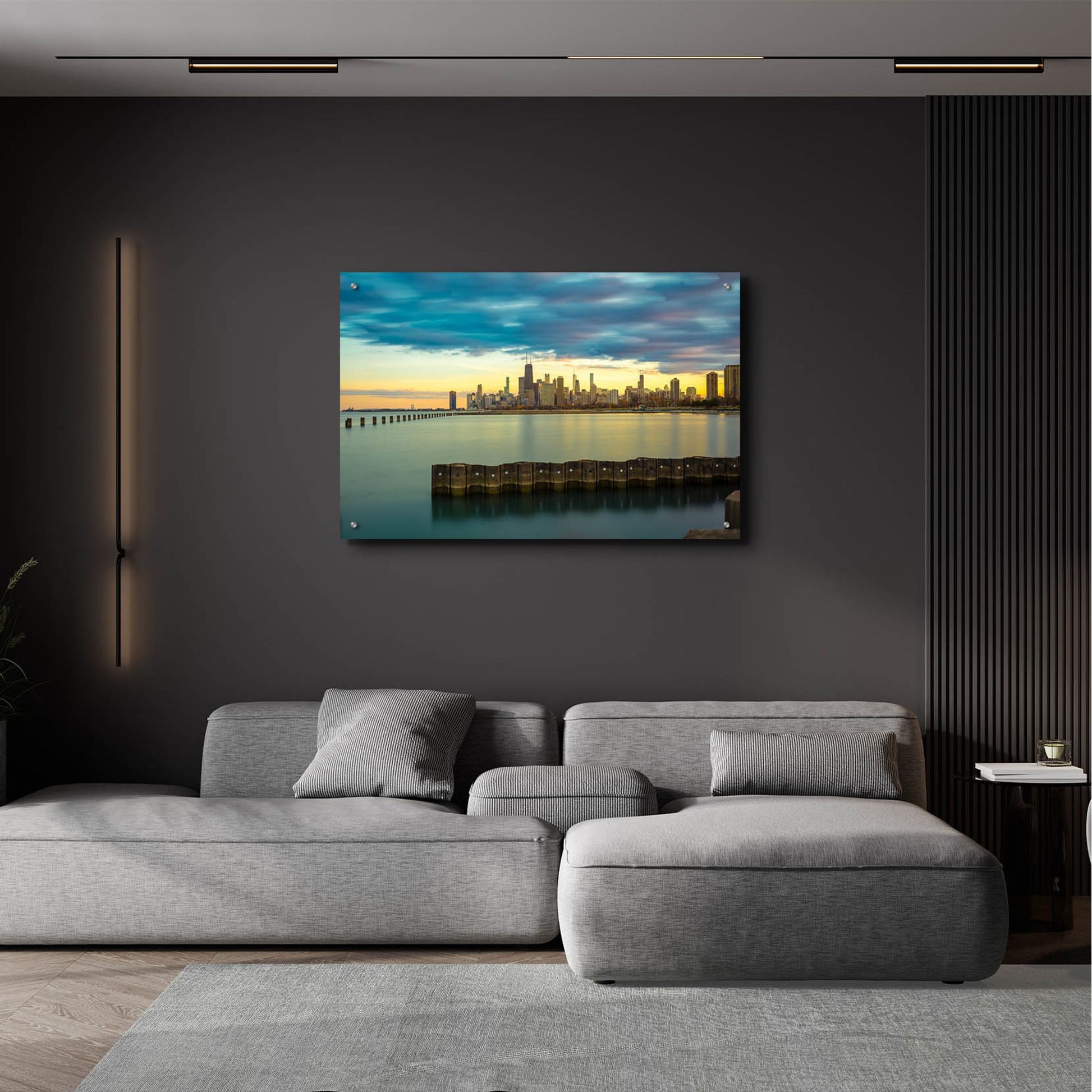 Epic Art 'Chicago - Golden Hour' by Epic Portfolio, Acrylic Glass Wall Art,36x24