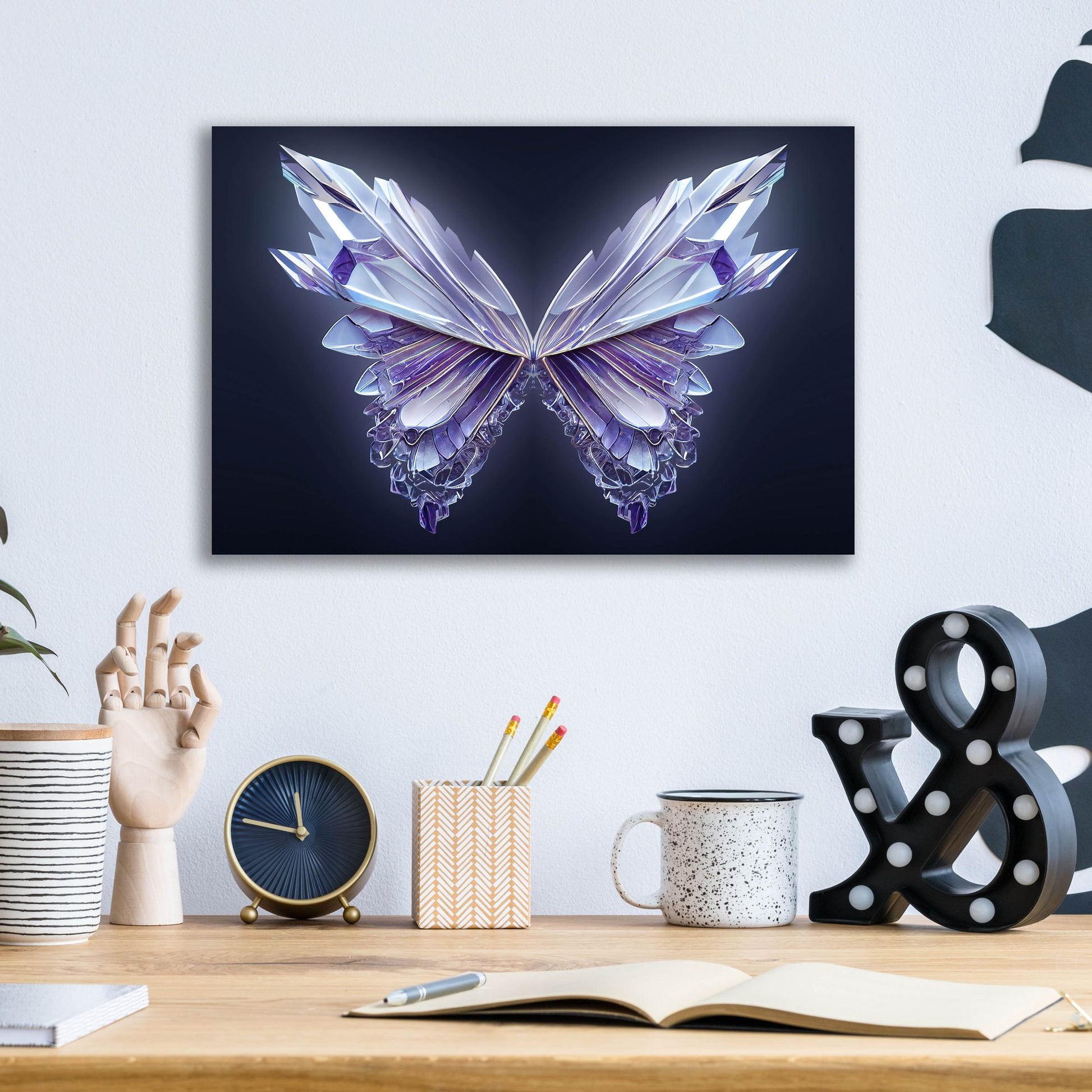 Epic Art 'Crystal Buterfly' by Epic Portfolio, Acrylic Glass Wall Art,16x12