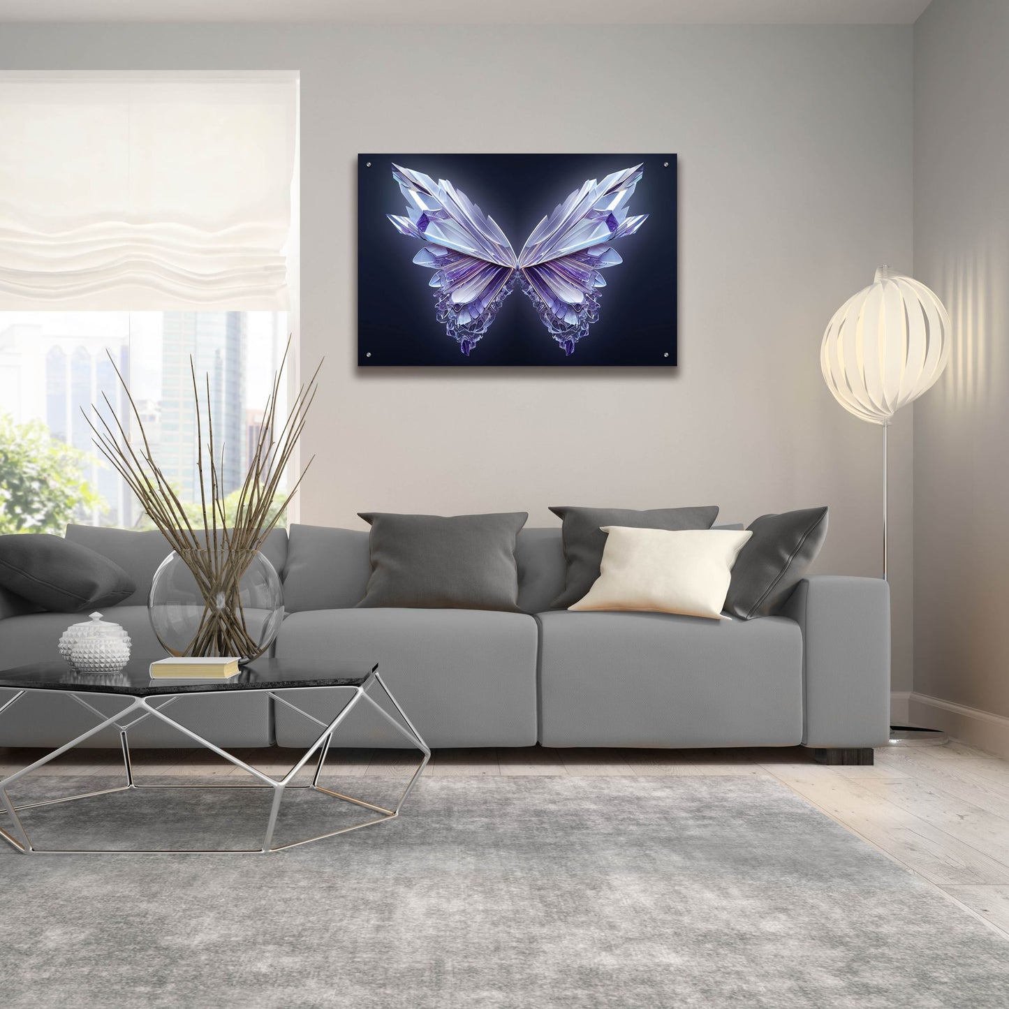 Epic Art 'Crystal Buterfly' by Epic Portfolio, Acrylic Glass Wall Art,36x24