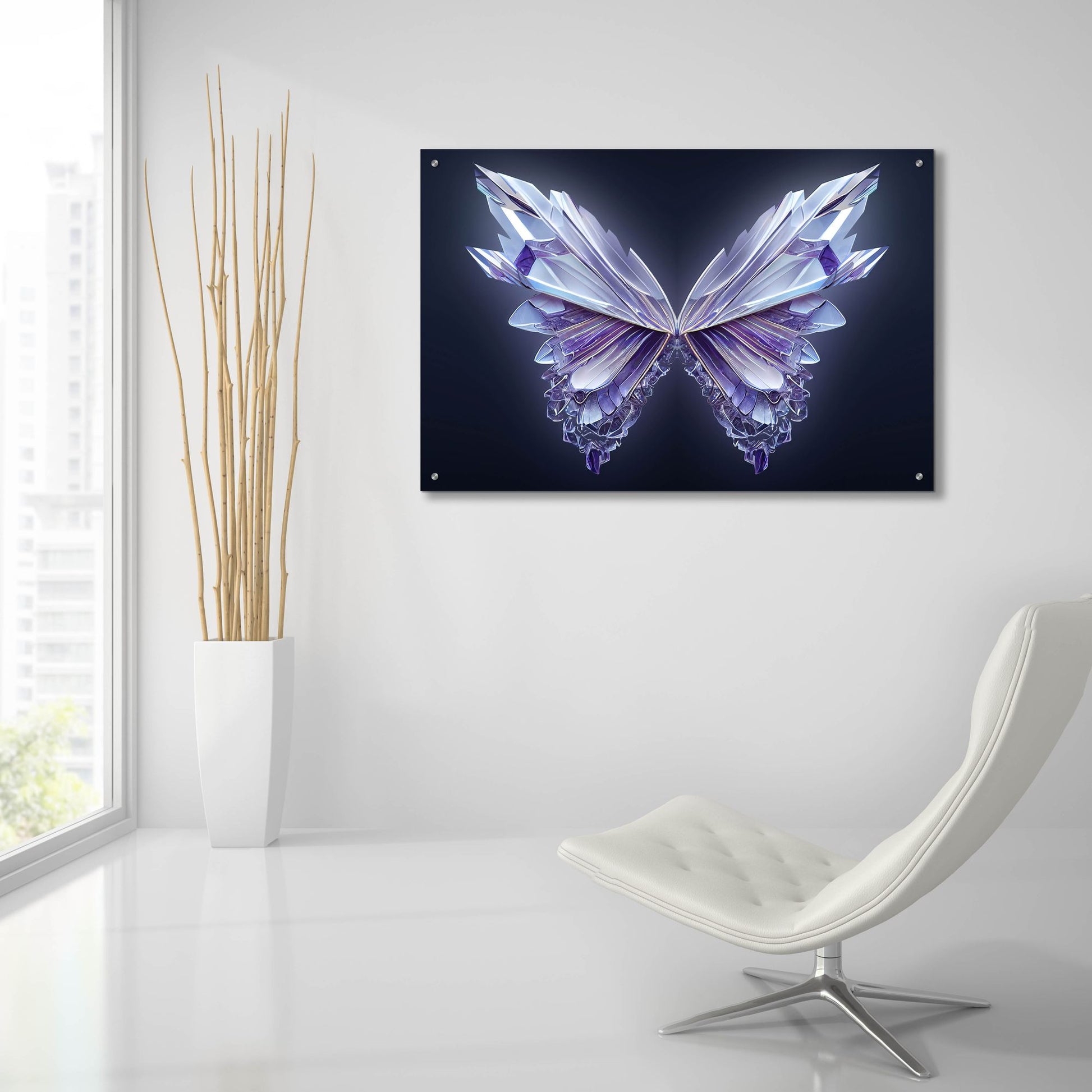 Epic Art 'Crystal Buterfly' by Epic Portfolio, Acrylic Glass Wall Art,36x24