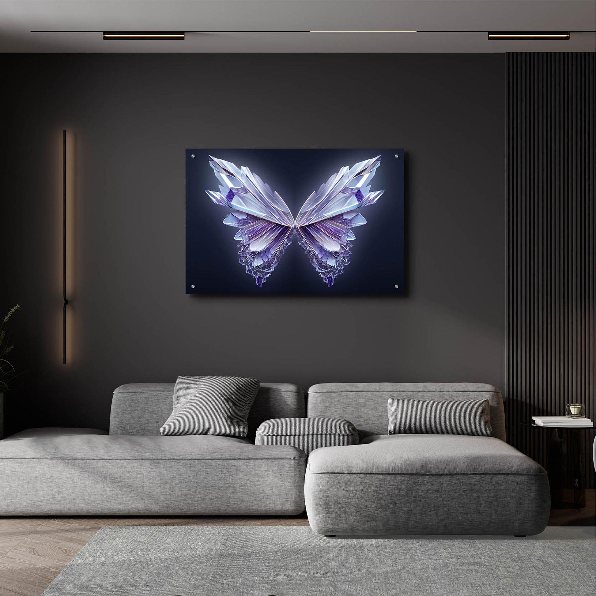 Epic Art 'Crystal Buterfly' by Epic Portfolio, Acrylic Glass Wall Art,36x24