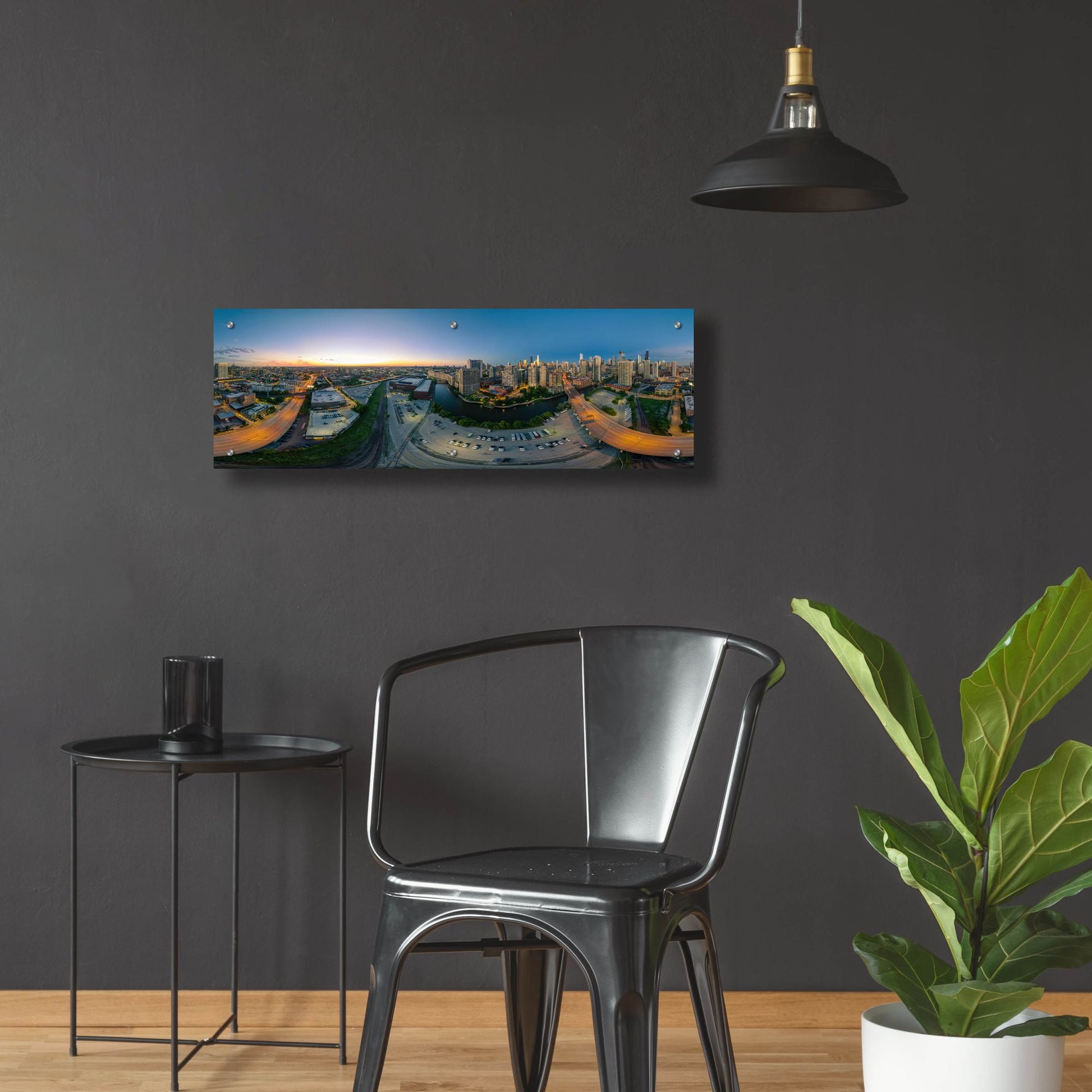 Epic Art 'Chicago Pano 21' by Epic Portfolio, Acrylic Glass Wall Art,36x12