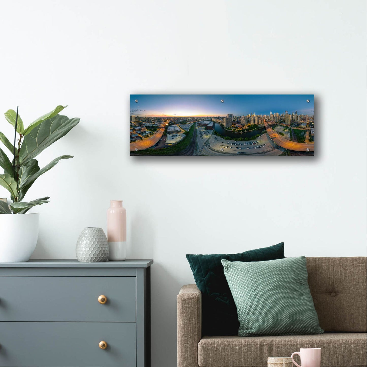 Epic Art 'Chicago Pano 21' by Epic Portfolio, Acrylic Glass Wall Art,36x12