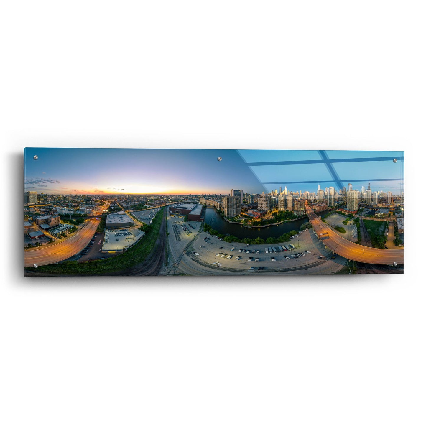 Epic Art 'Chicago Pano 21' by Epic Portfolio, Acrylic Glass Wall Art,48x16