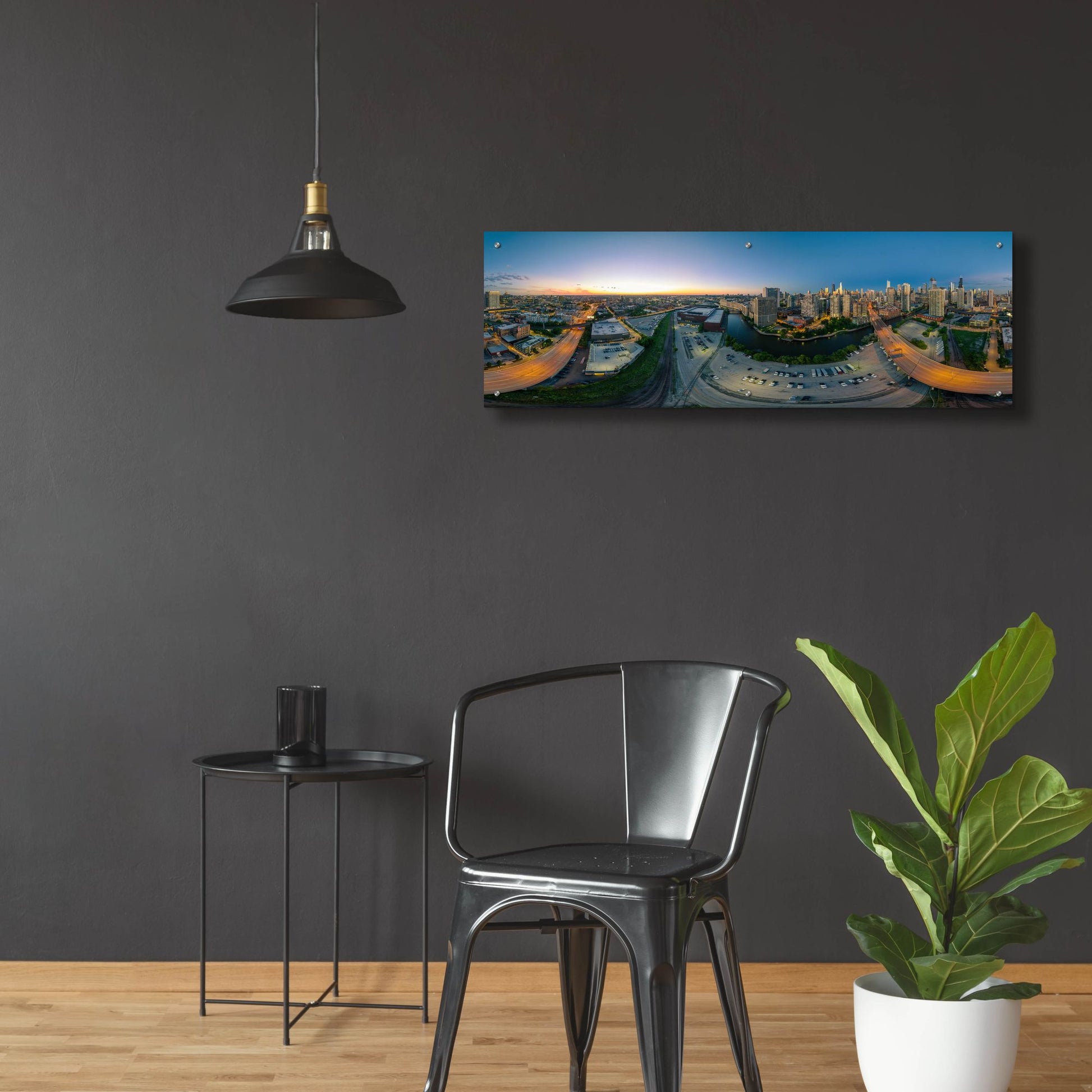 Epic Art 'Chicago Pano 21' by Epic Portfolio, Acrylic Glass Wall Art,48x16