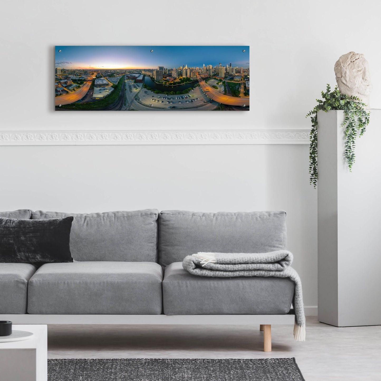 Epic Art 'Chicago Pano 21' by Epic Portfolio, Acrylic Glass Wall Art,48x16