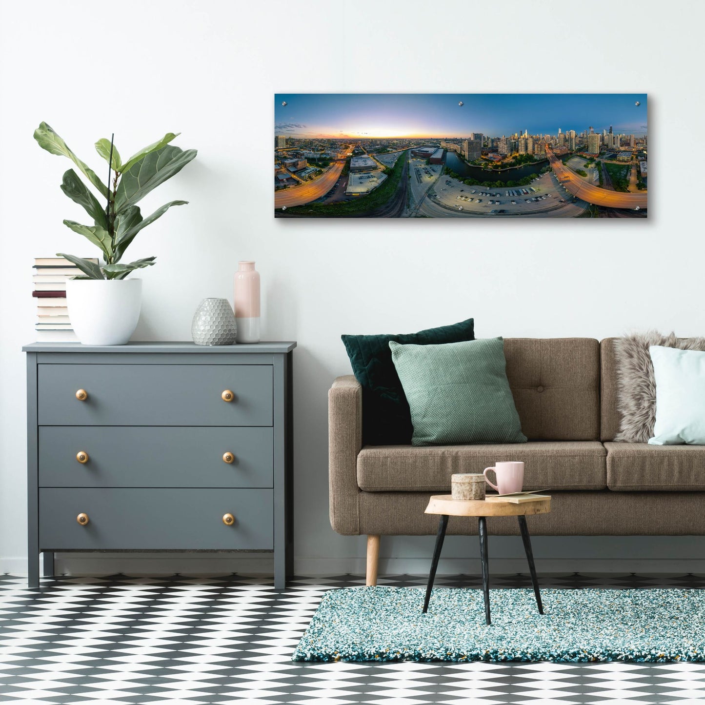 Epic Art 'Chicago Pano 21' by Epic Portfolio, Acrylic Glass Wall Art,48x16