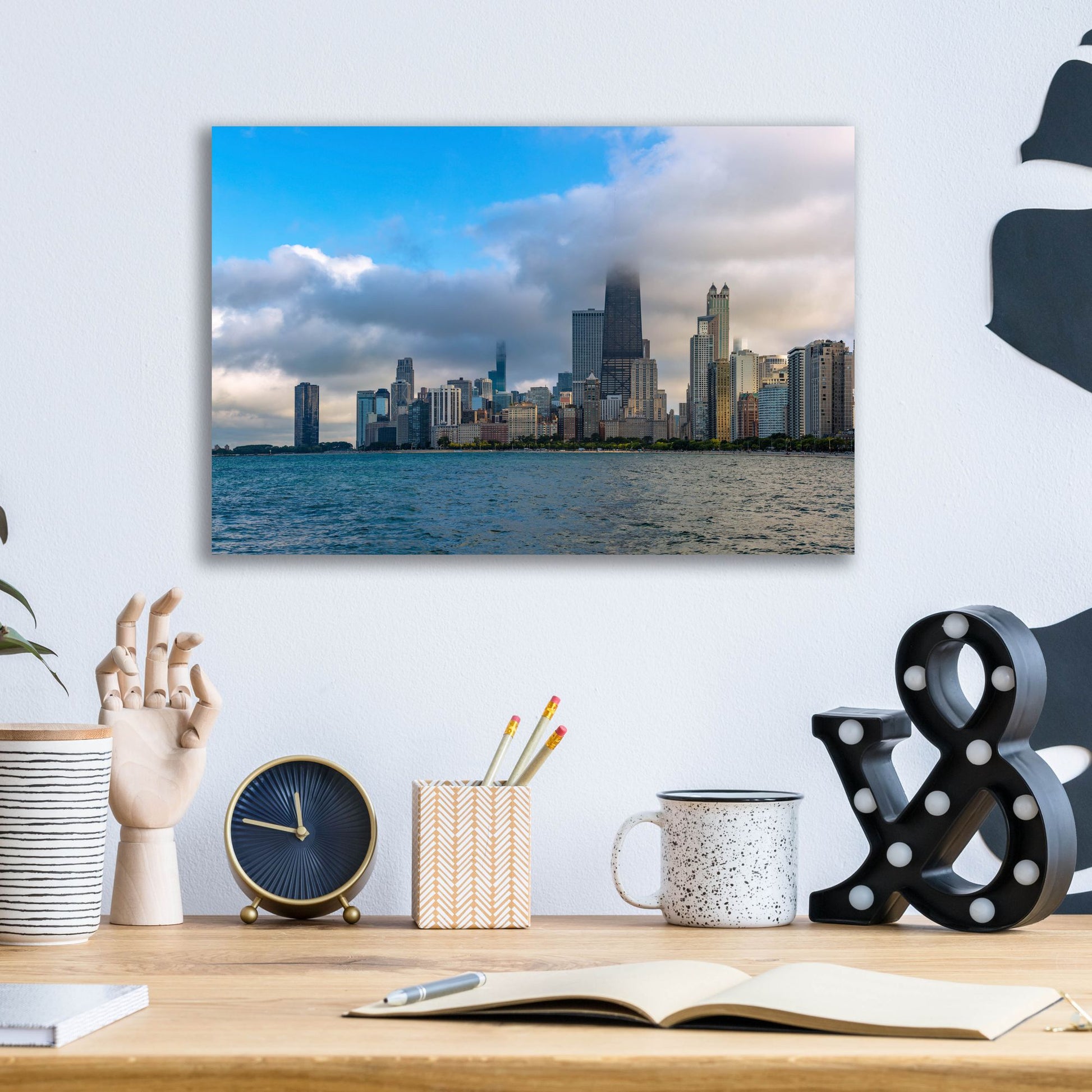 Epic Art 'Chicago Clouds' by Epic Portfolio, Acrylic Glass Wall Art,16x12