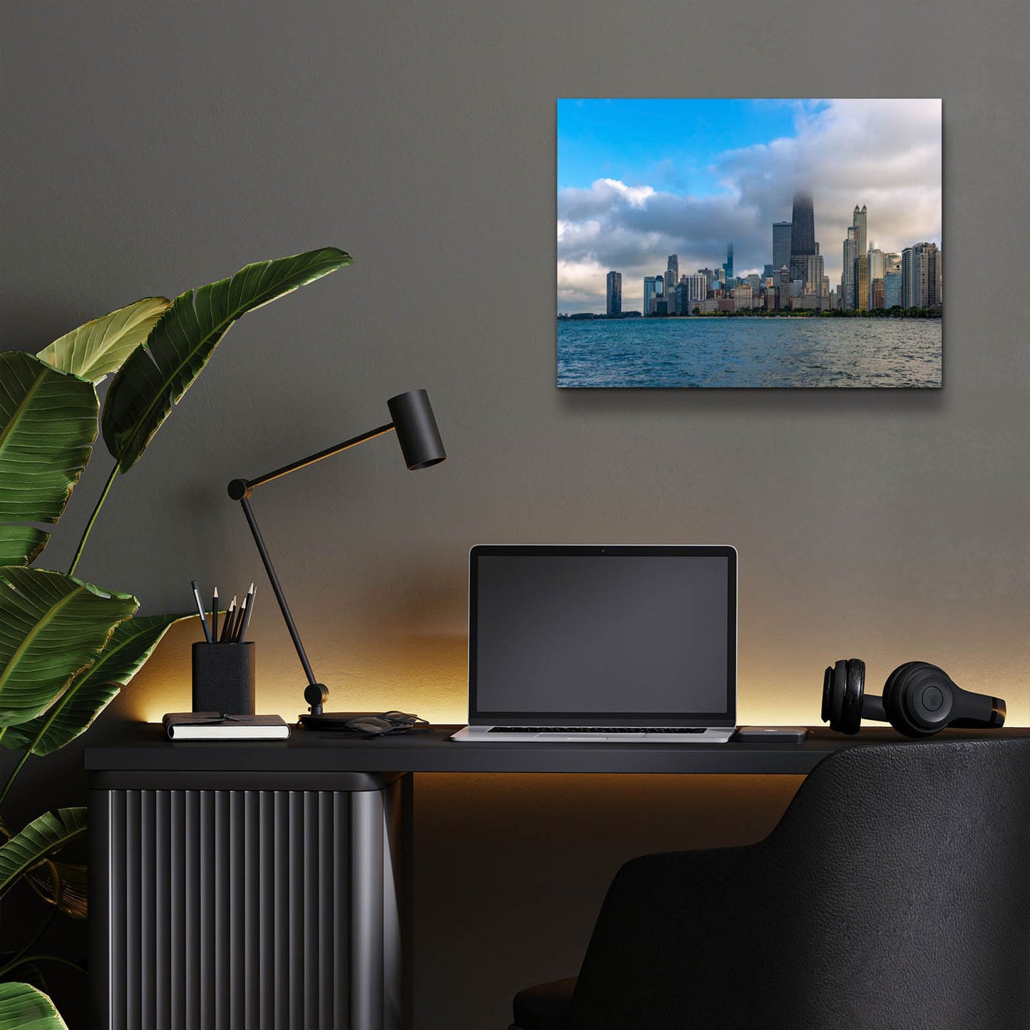 Epic Art 'Chicago Clouds' by Epic Portfolio, Acrylic Glass Wall Art,16x12