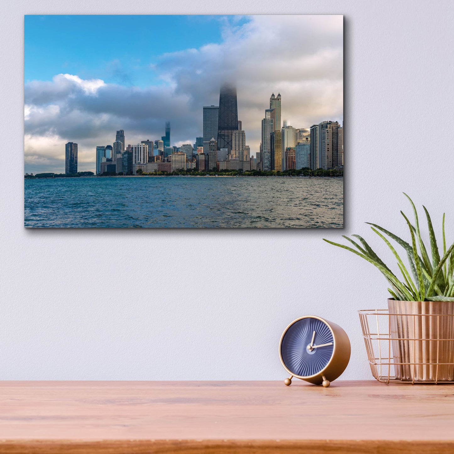 Epic Art 'Chicago Clouds' by Epic Portfolio, Acrylic Glass Wall Art,16x12