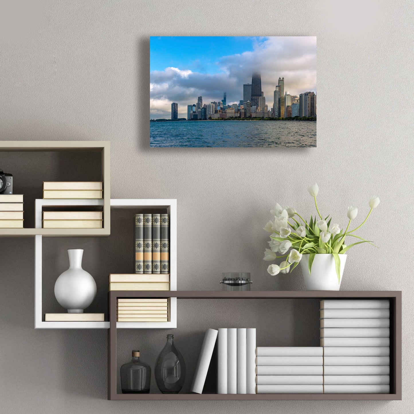 Epic Art 'Chicago Clouds' by Epic Portfolio, Acrylic Glass Wall Art,24x16