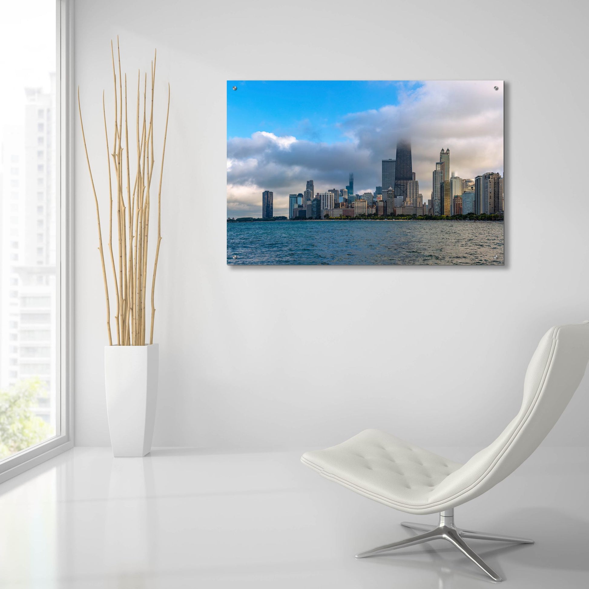 Epic Art 'Chicago Clouds' by Epic Portfolio, Acrylic Glass Wall Art,36x24