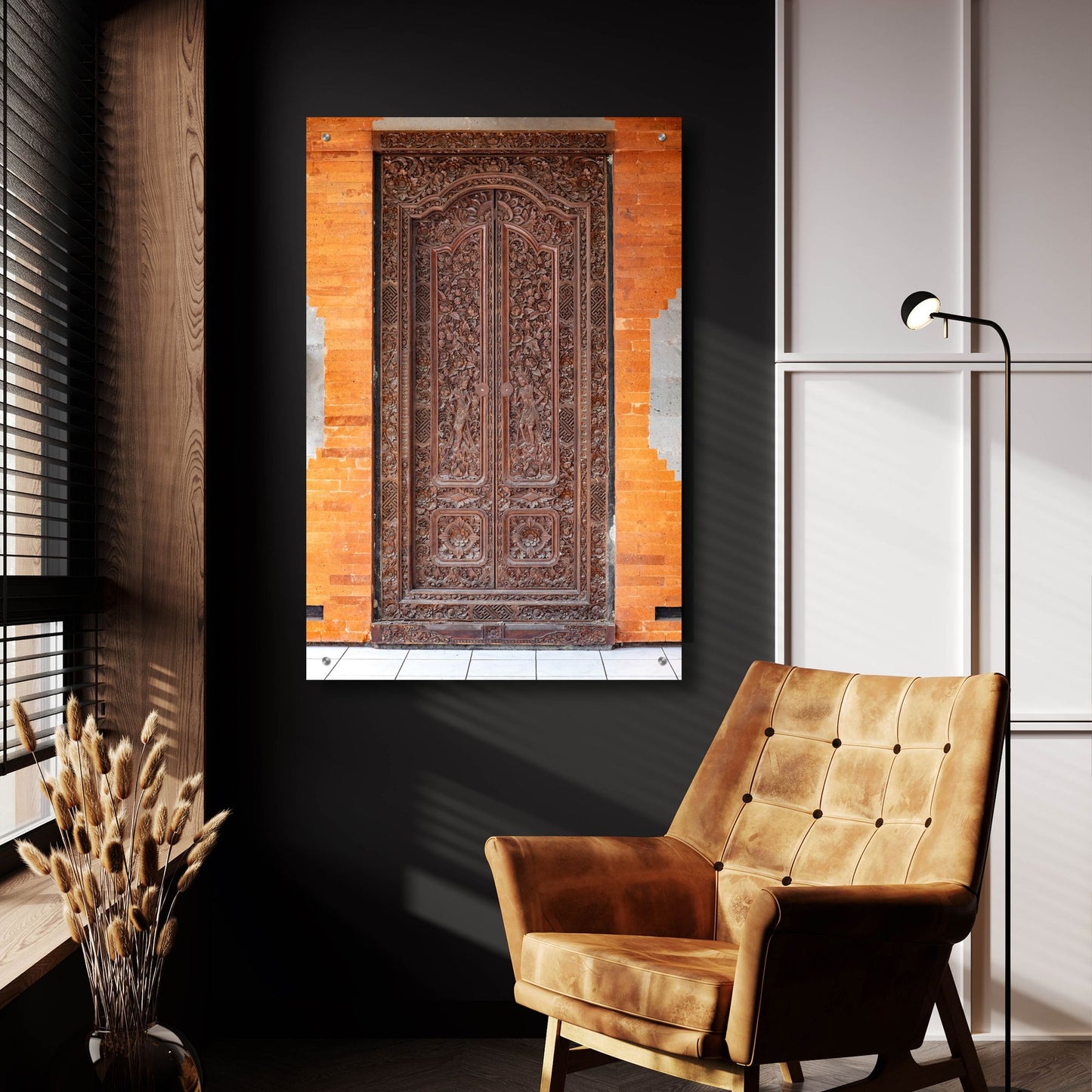 Epic Art 'Door - Carved on Bali' by Epic Portfolio, Acrylic Glass Wall Art,24x36