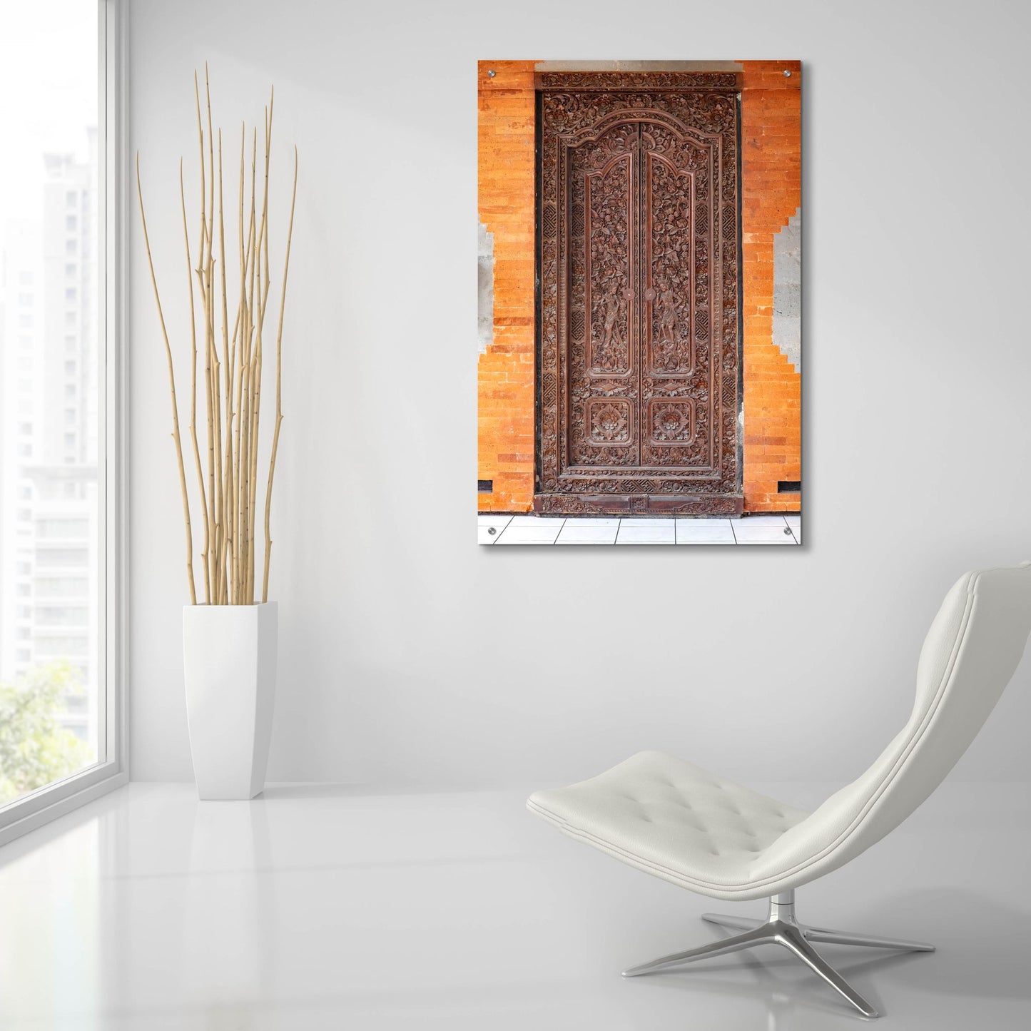 Epic Art 'Door - Carved on Bali' by Epic Portfolio, Acrylic Glass Wall Art,24x36