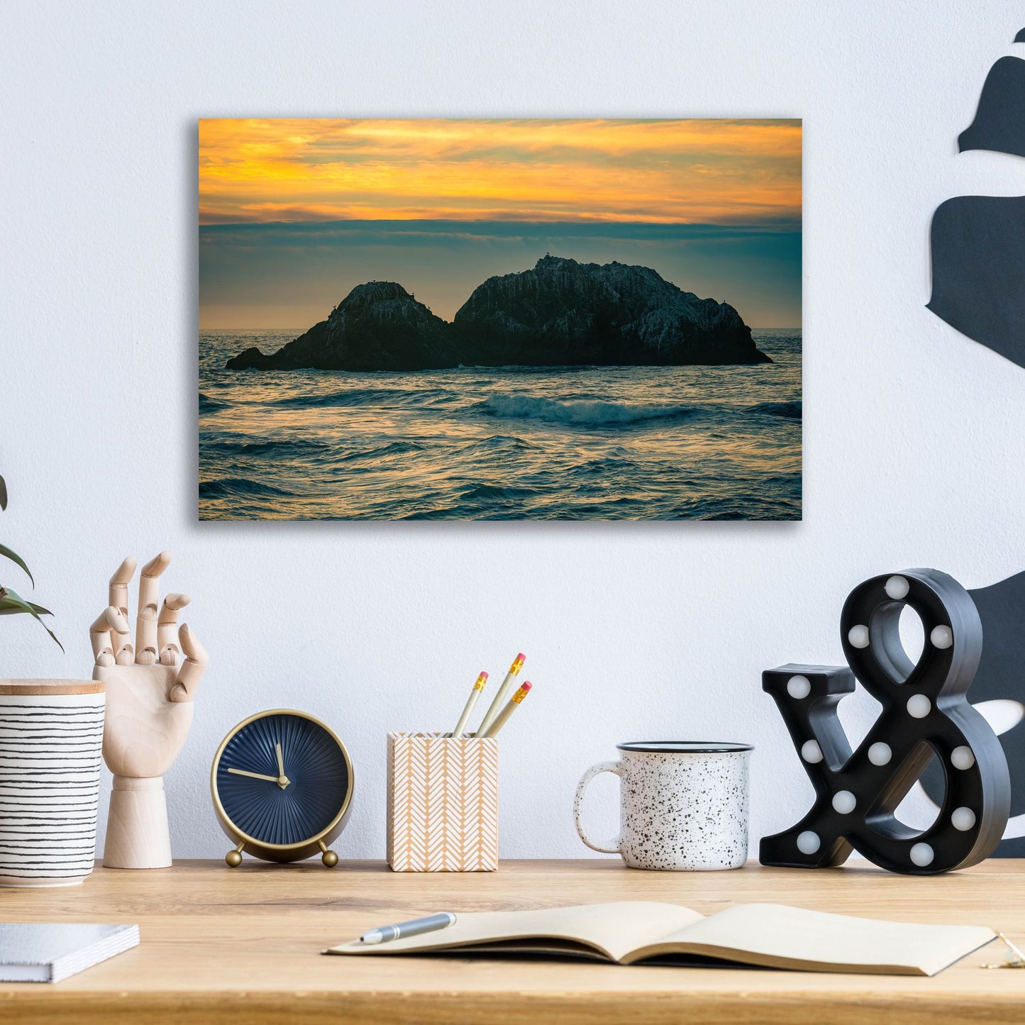 Epic Art 'Golden Island' by Epic Portfolio, Acrylic Glass Wall Art,16x12