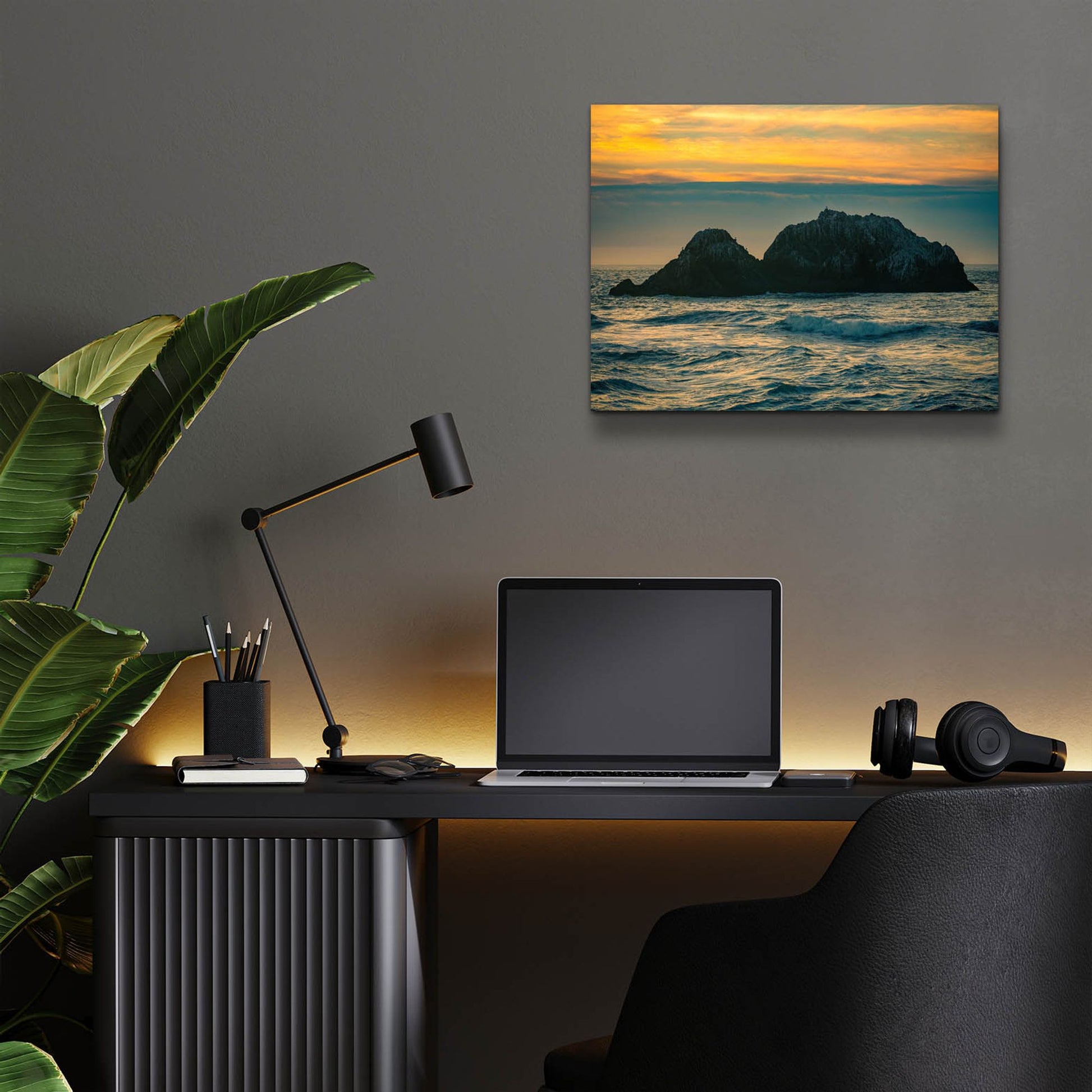 Epic Art 'Golden Island' by Epic Portfolio, Acrylic Glass Wall Art,16x12