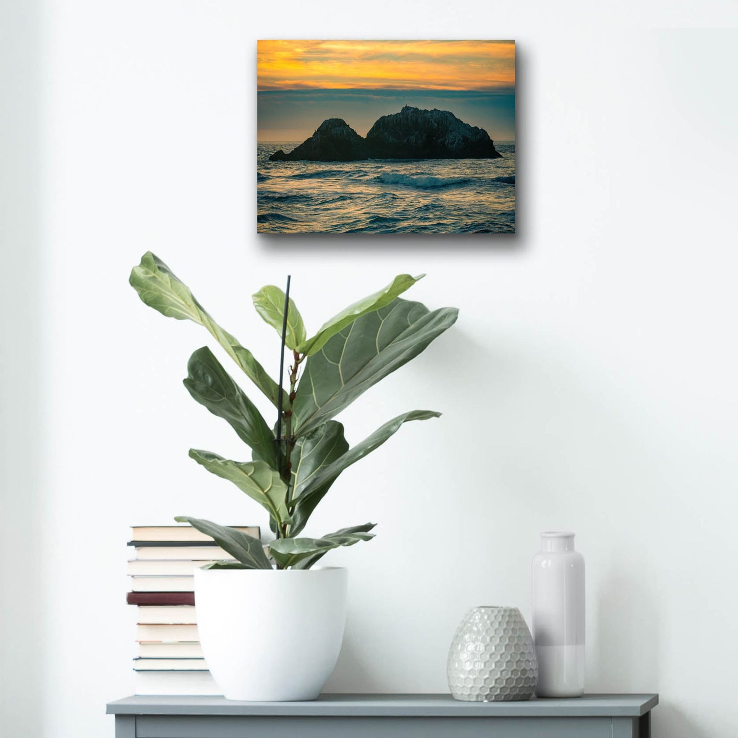 Epic Art 'Golden Island' by Epic Portfolio, Acrylic Glass Wall Art,16x12