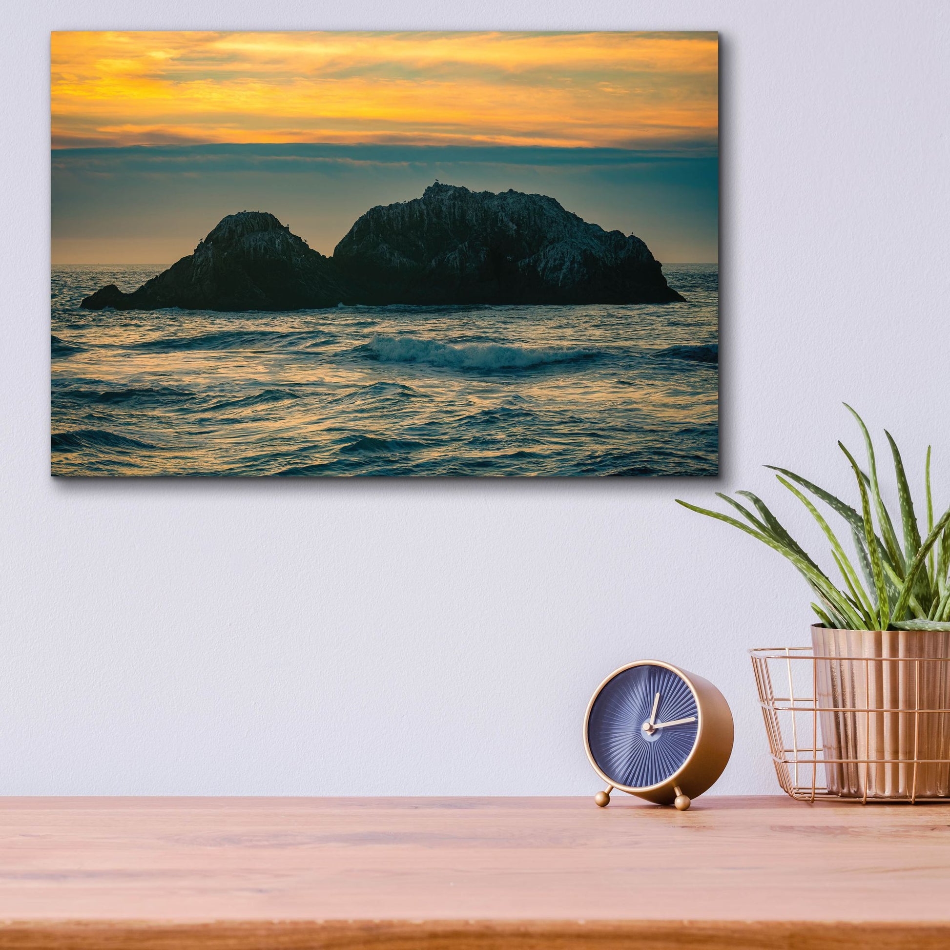 Epic Art 'Golden Island' by Epic Portfolio, Acrylic Glass Wall Art,16x12