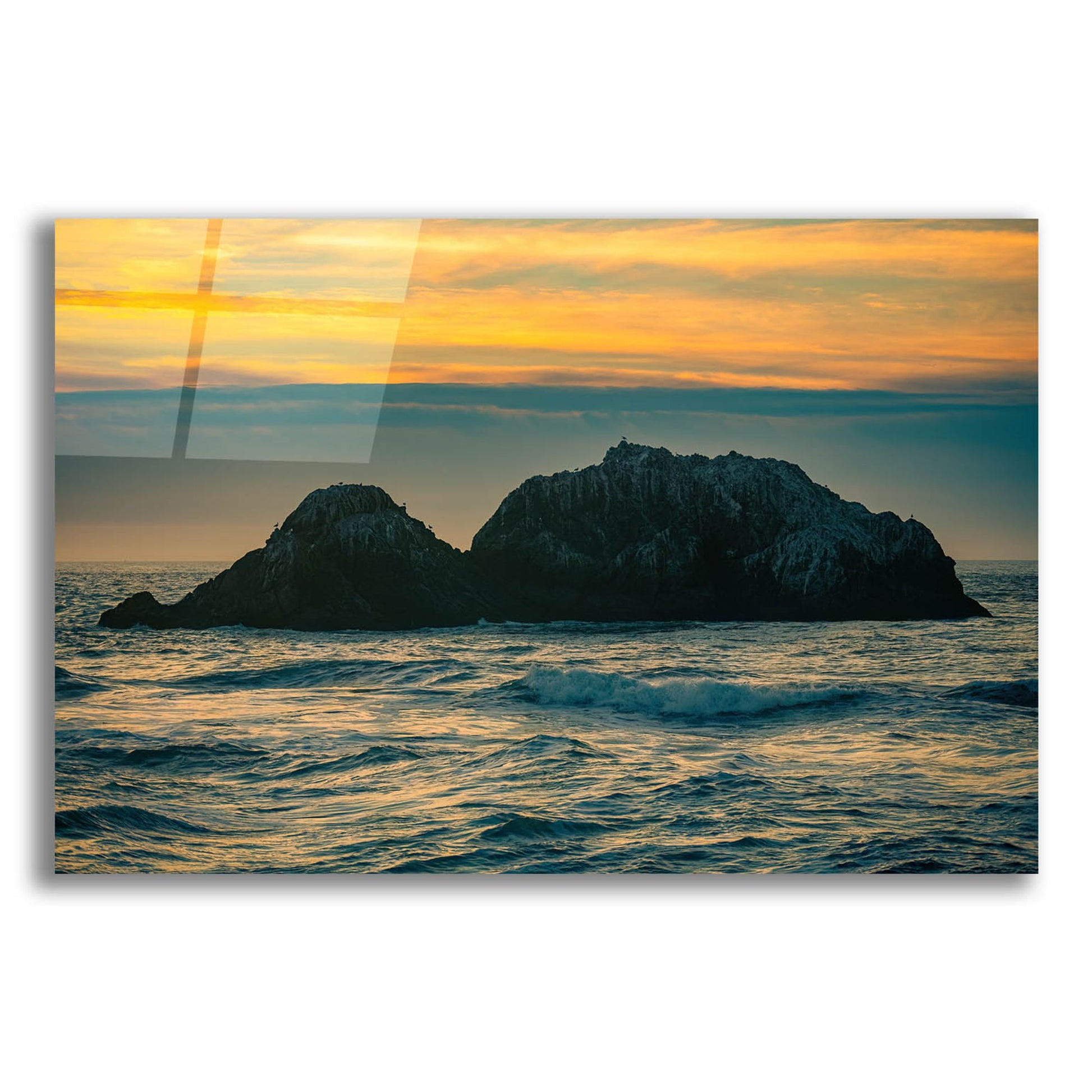 Epic Art 'Golden Island' by Epic Portfolio, Acrylic Glass Wall Art,16x12