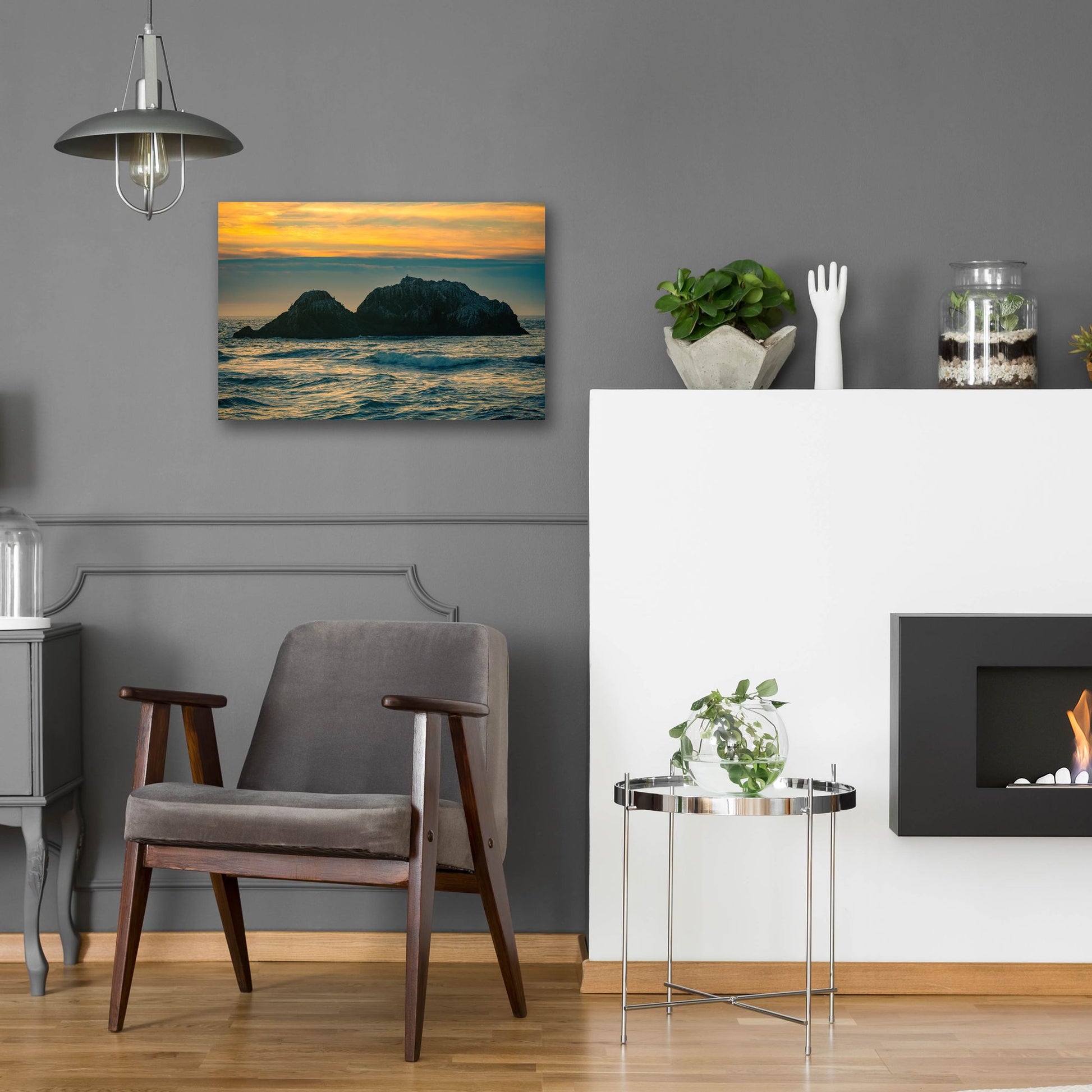 Epic Art 'Golden Island' by Epic Portfolio, Acrylic Glass Wall Art,24x16