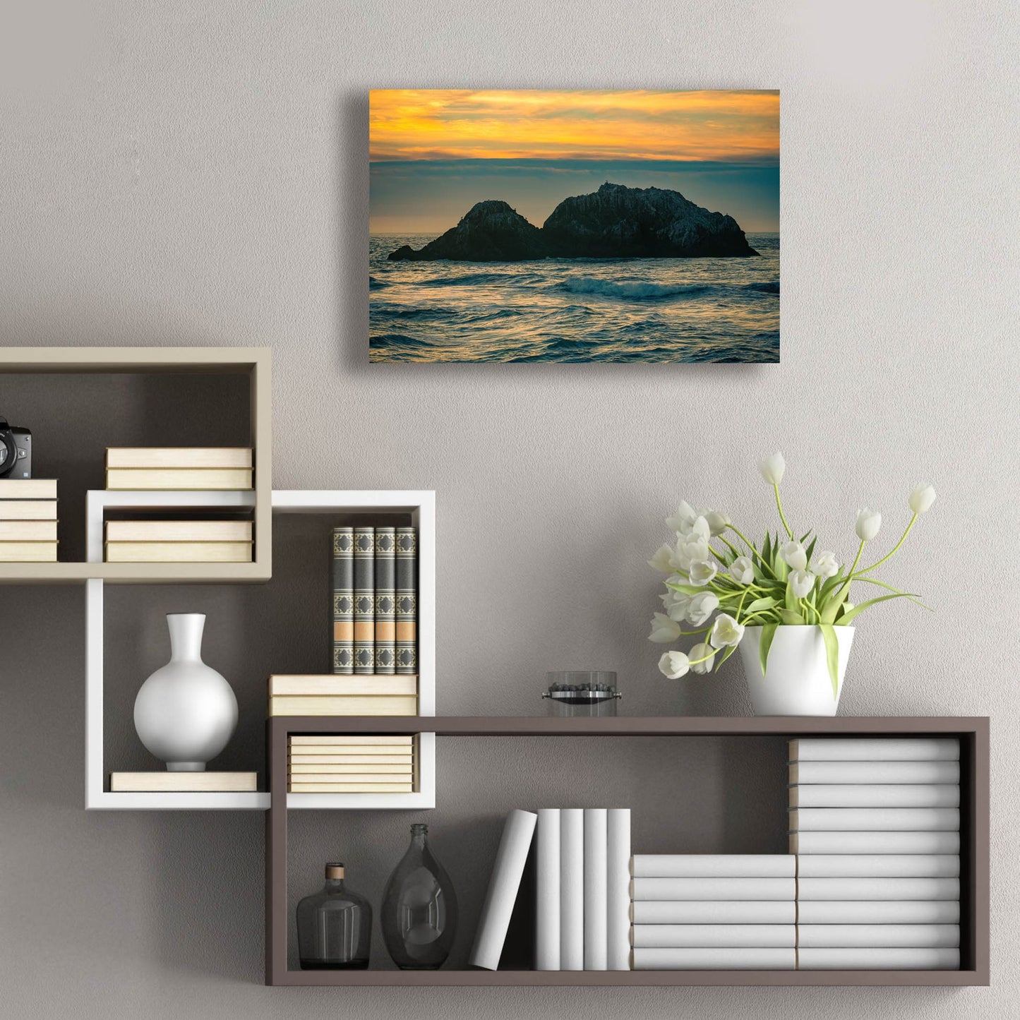 Epic Art 'Golden Island' by Epic Portfolio, Acrylic Glass Wall Art,24x16