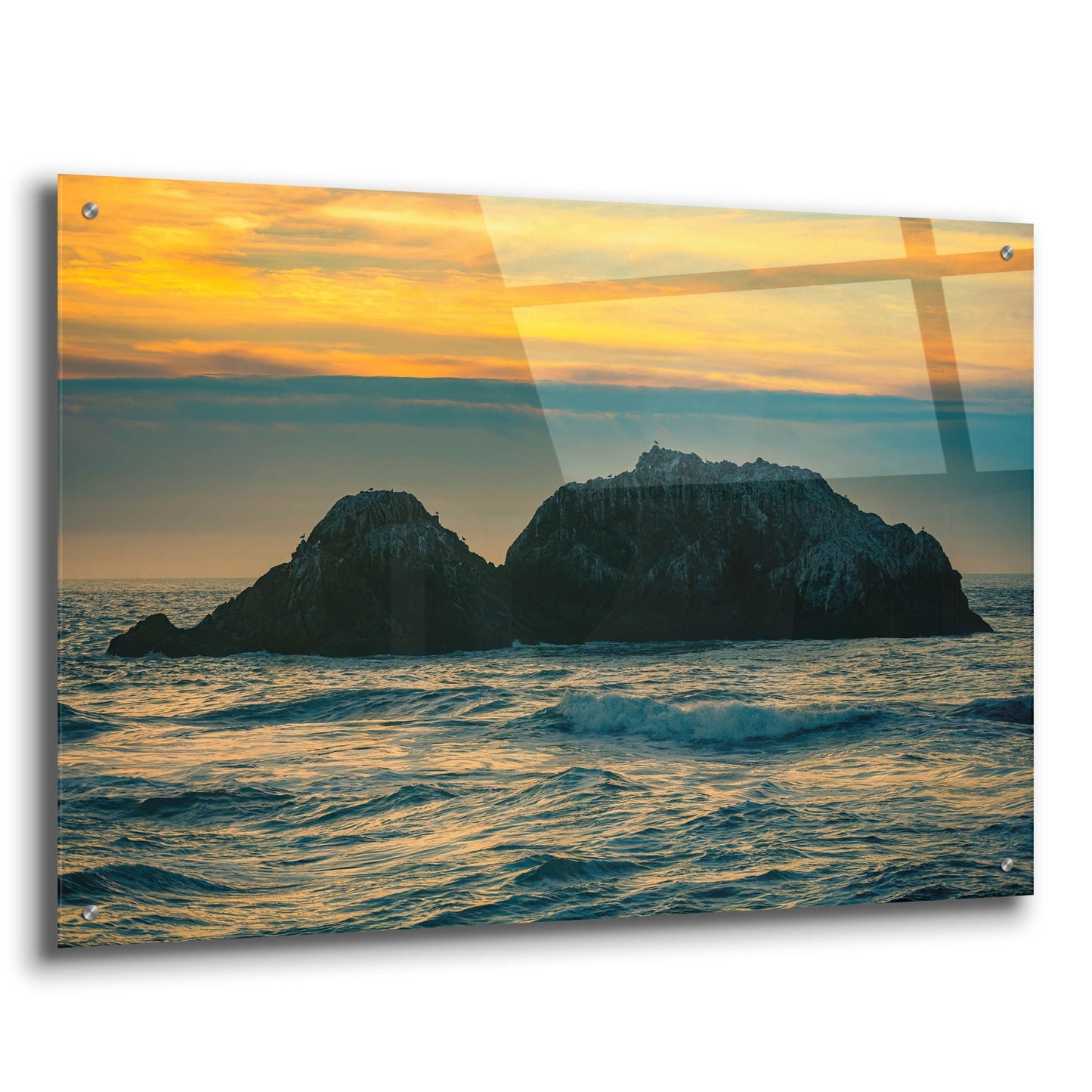 Epic Art 'Golden Island' by Epic Portfolio, Acrylic Glass Wall Art,36x24