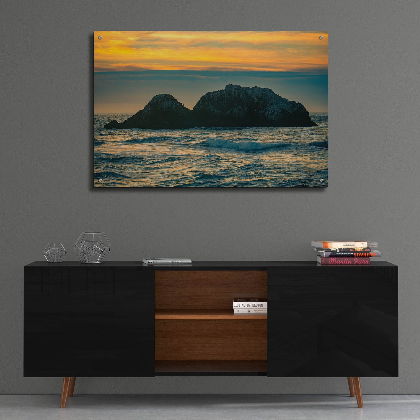 Epic Art 'Golden Island' by Epic Portfolio, Acrylic Glass Wall Art,36x24