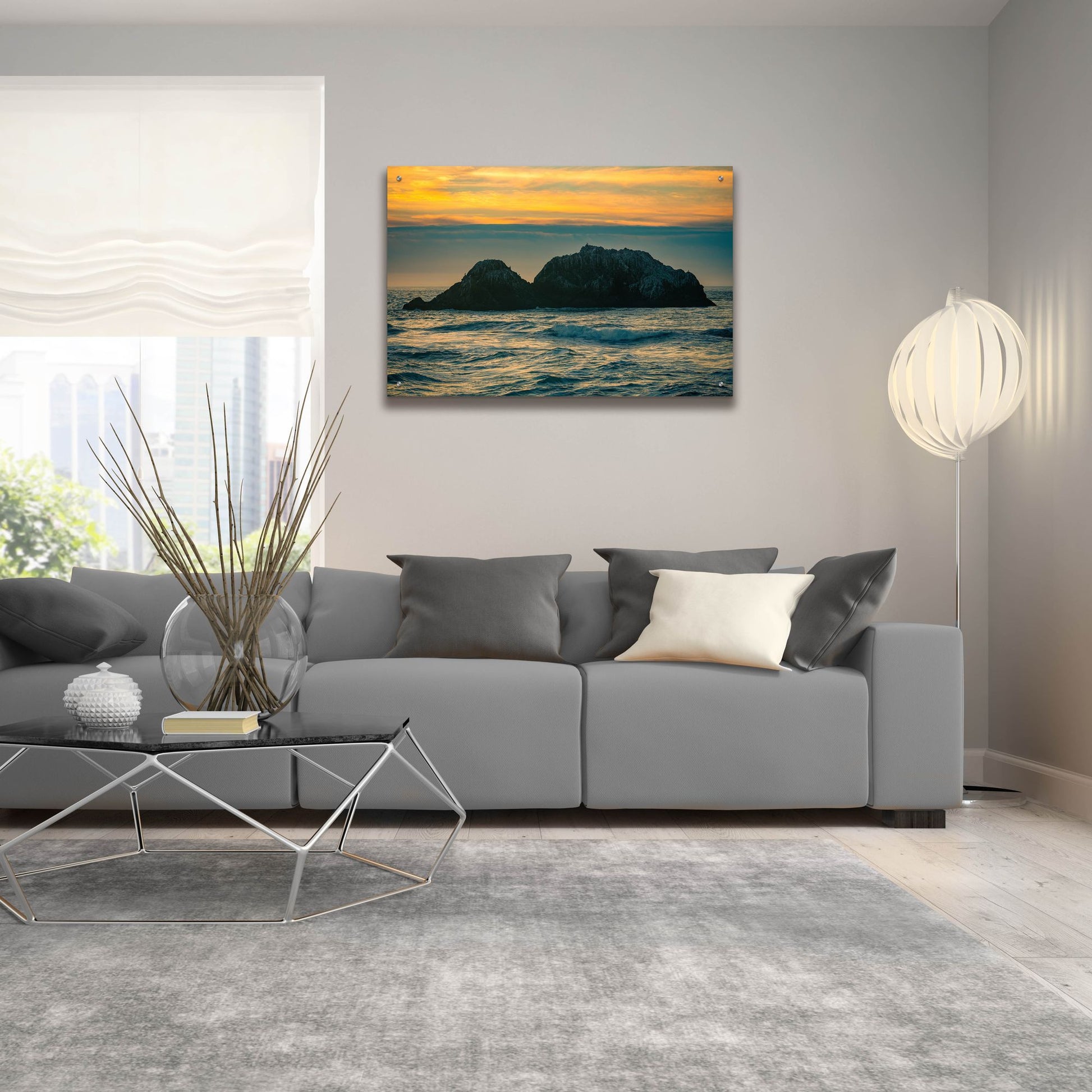 Epic Art 'Golden Island' by Epic Portfolio, Acrylic Glass Wall Art,36x24