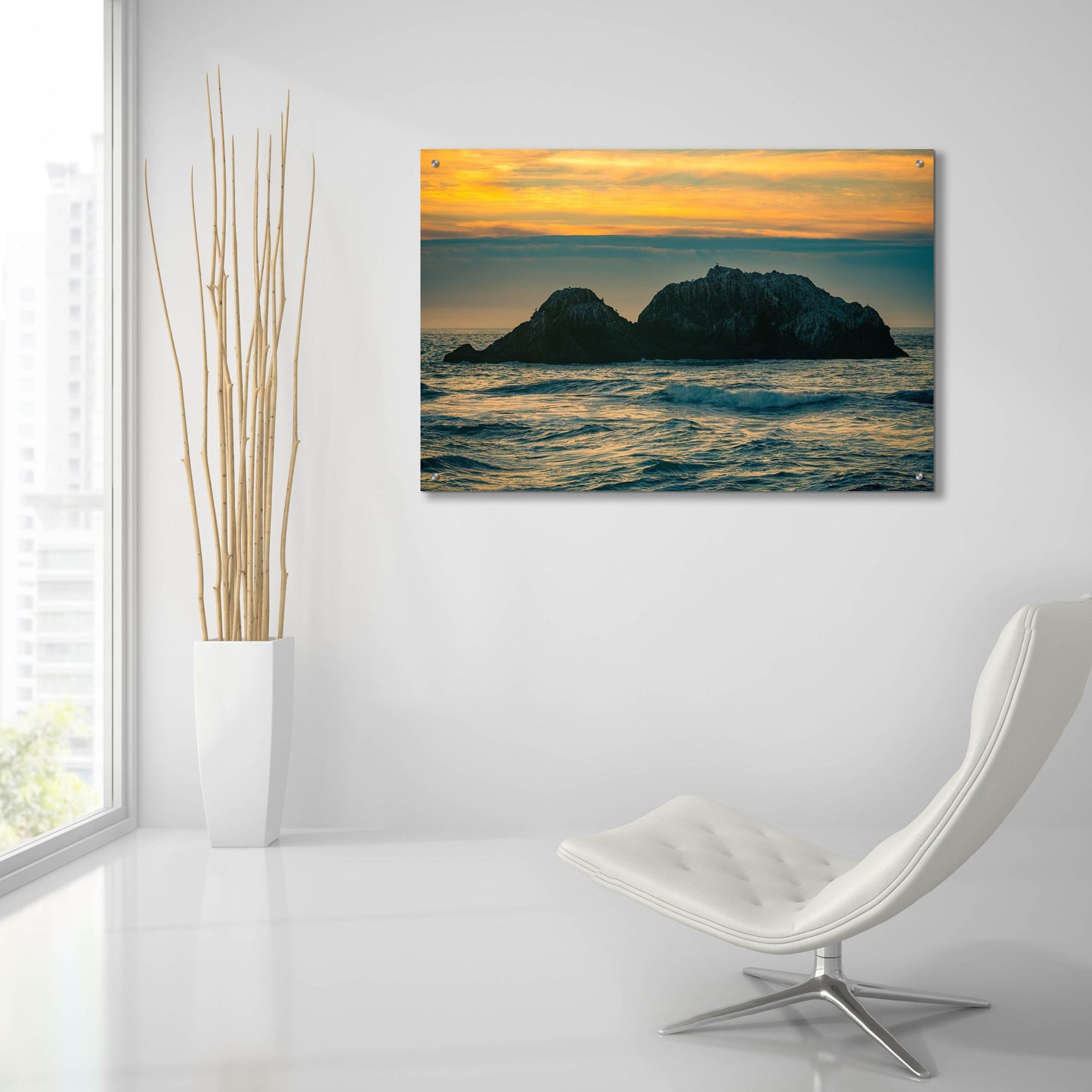 Epic Art 'Golden Island' by Epic Portfolio, Acrylic Glass Wall Art,36x24