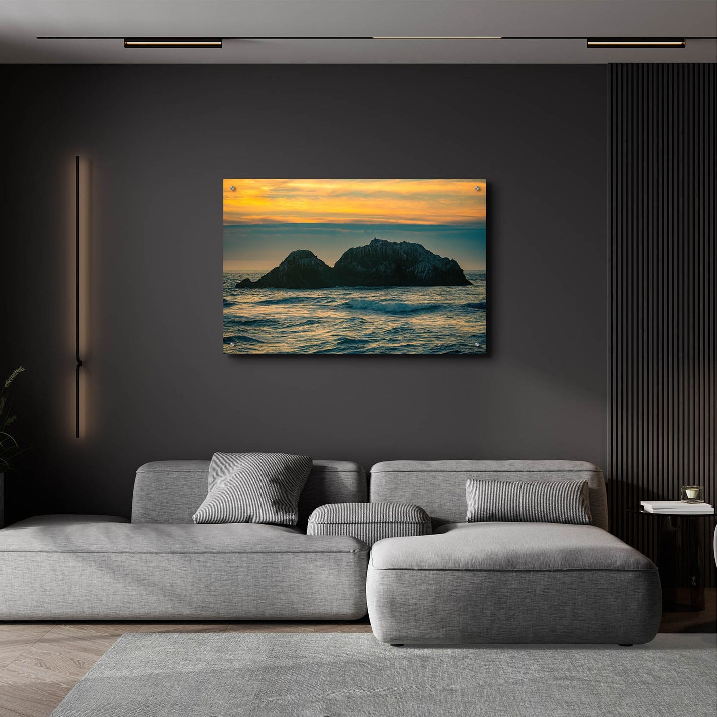 Epic Art 'Golden Island' by Epic Portfolio, Acrylic Glass Wall Art,36x24