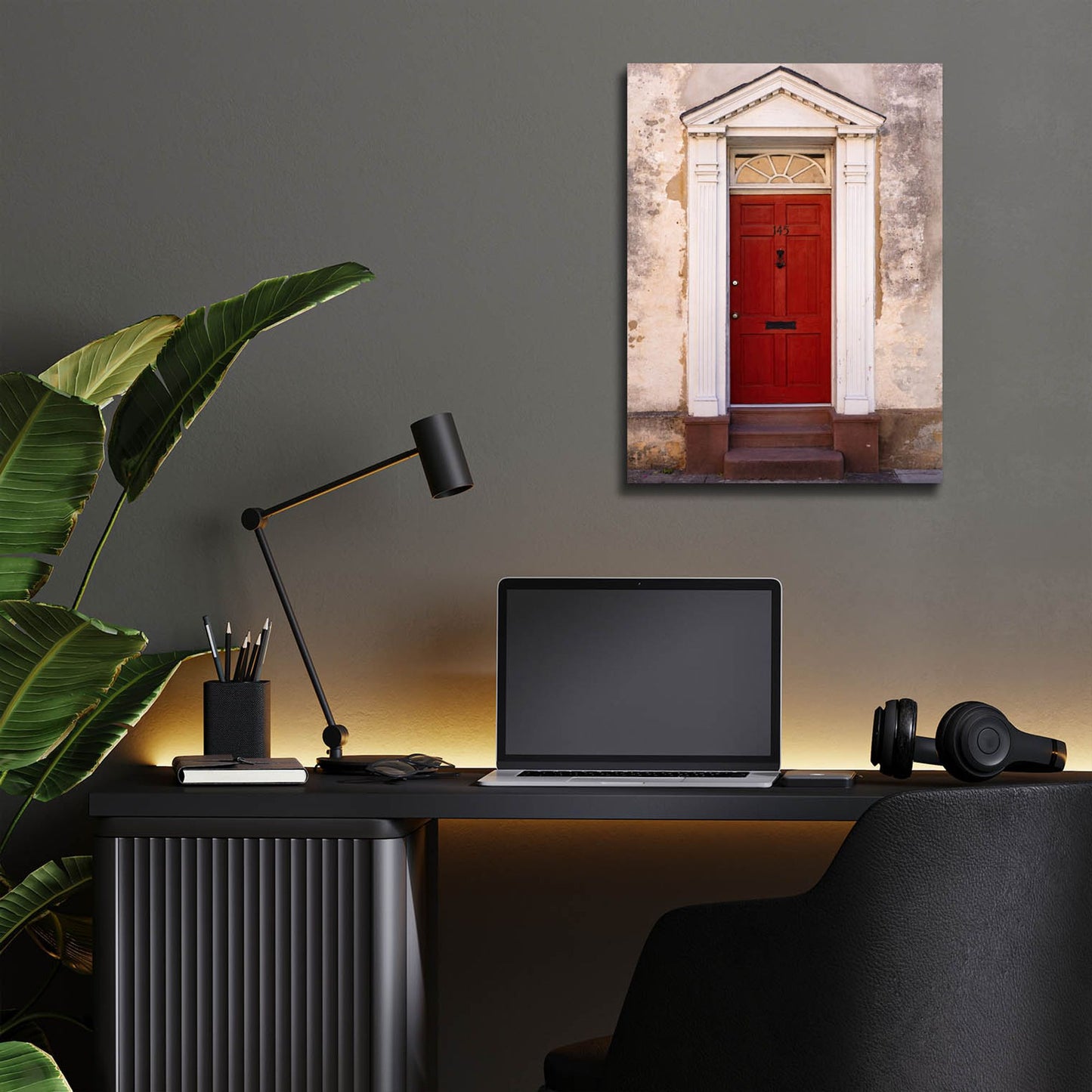 Epic Art 'Red Door' by Epic Portfolio, Acrylic Glass Wall Art,12x16