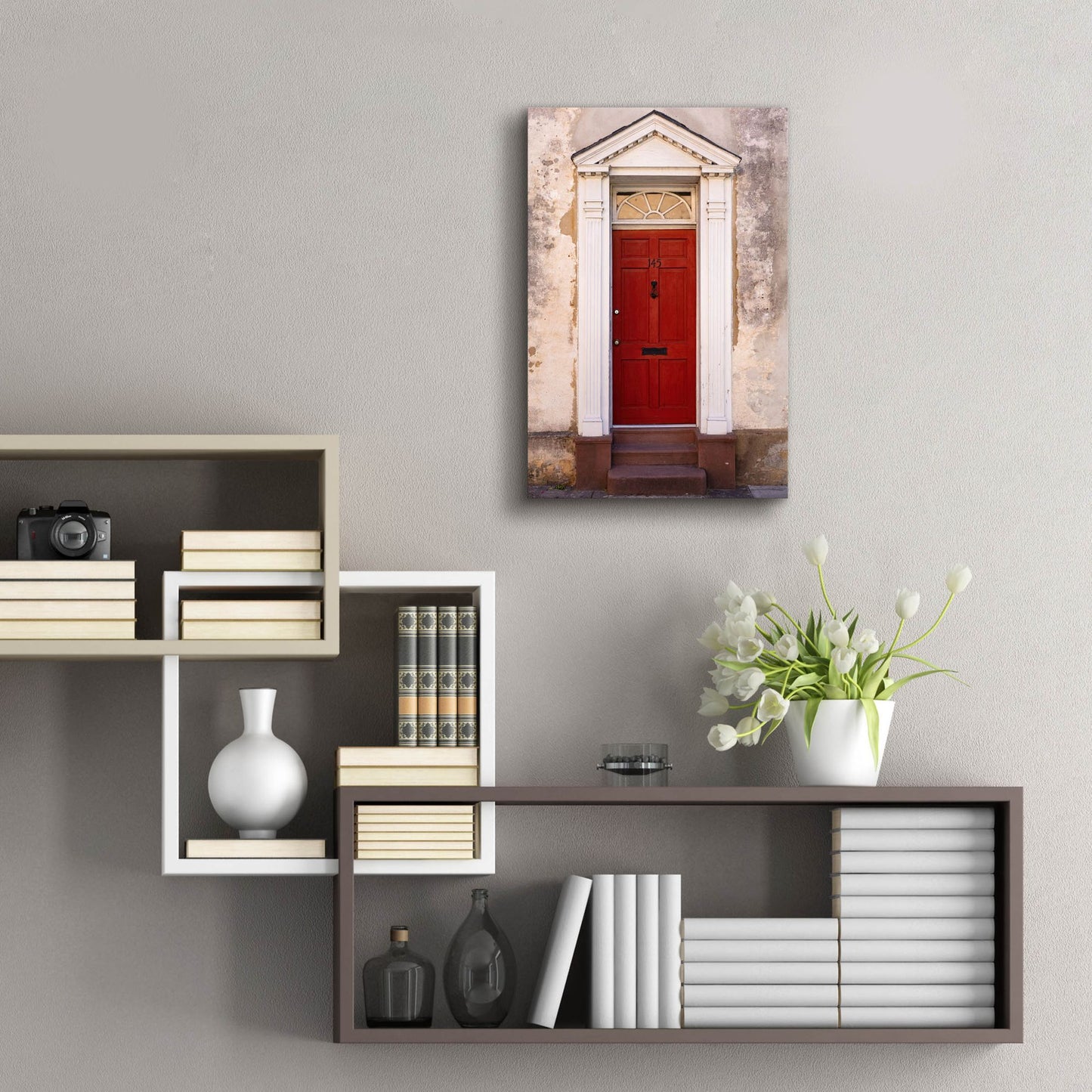 Epic Art 'Red Door' by Epic Portfolio, Acrylic Glass Wall Art,16x24