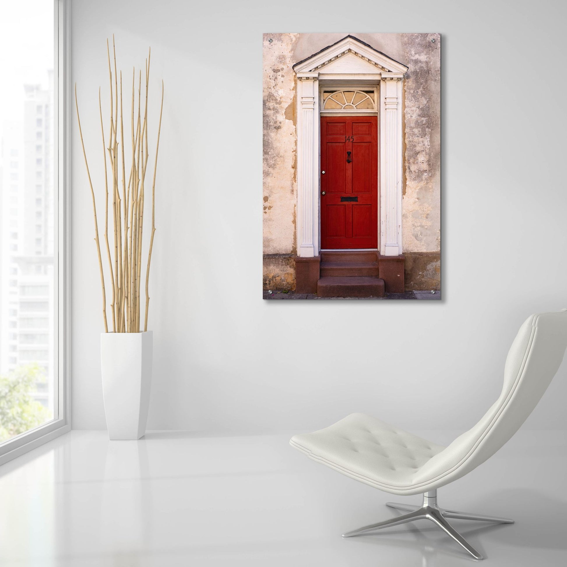 Epic Art 'Red Door' by Epic Portfolio, Acrylic Glass Wall Art,24x36