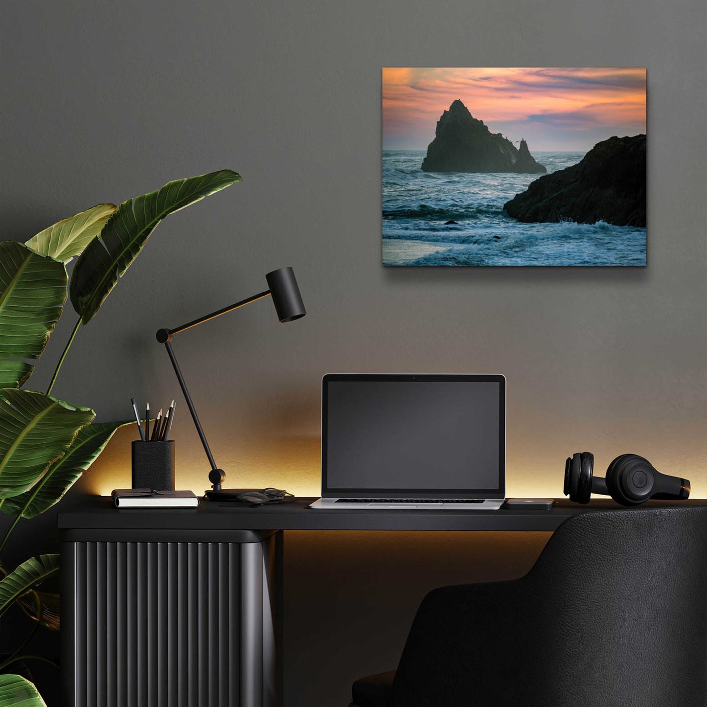 Epic Art 'Sunset Island' by Epic Portfolio, Acrylic Glass Wall Art,16x12