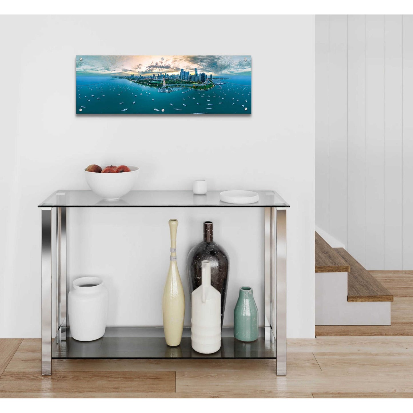 Epic Art 'Chicago - Fall Dusk' by Epic Portfolio, Acrylic Glass Wall Art,36x12