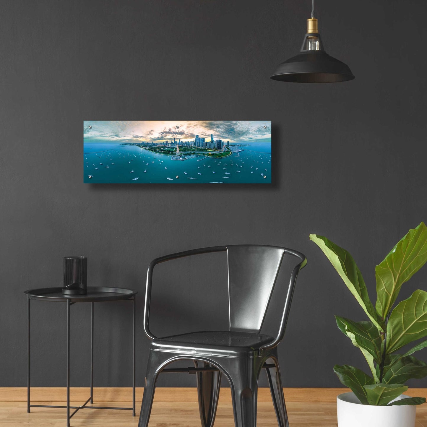 Epic Art 'Chicago - Fall Dusk' by Epic Portfolio, Acrylic Glass Wall Art,36x12