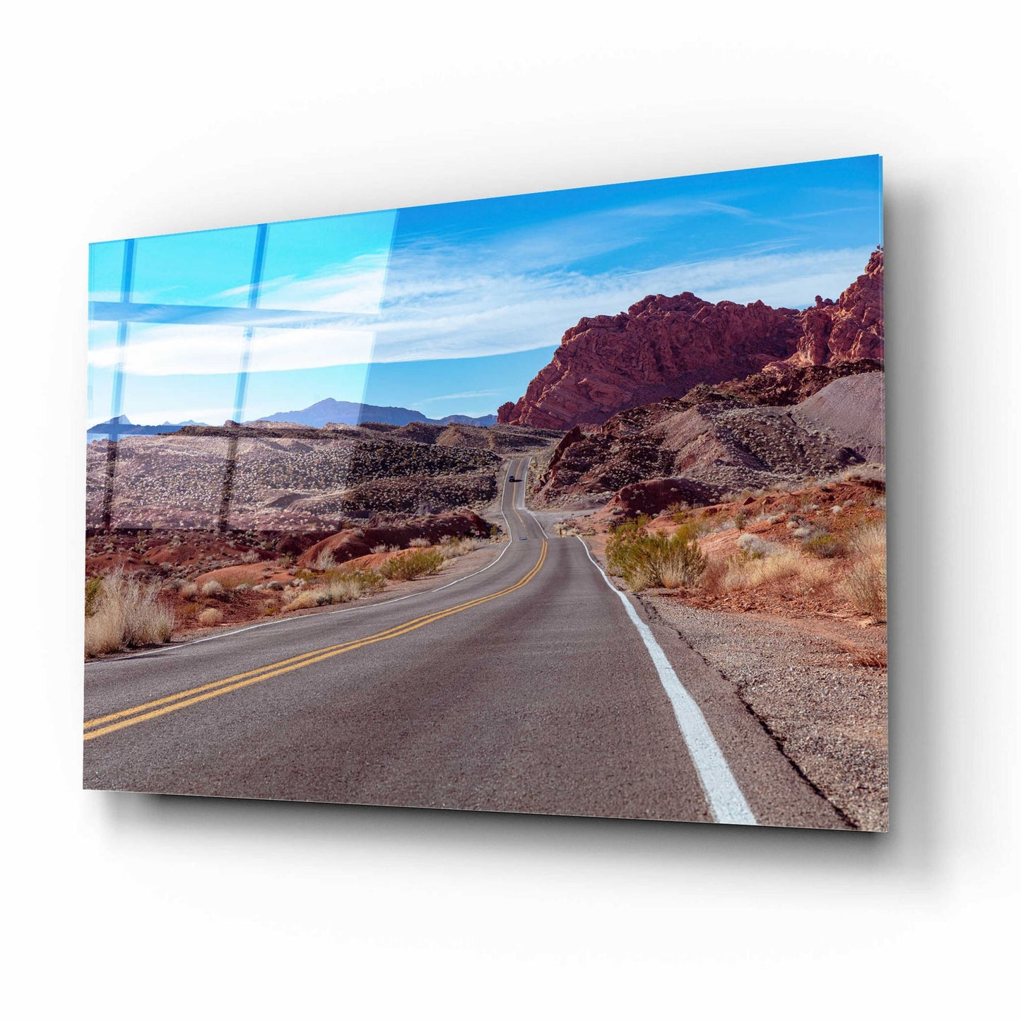 Epic Art 'Desert Road' by Epic Portfolio, Acrylic Glass Wall Art,16x12