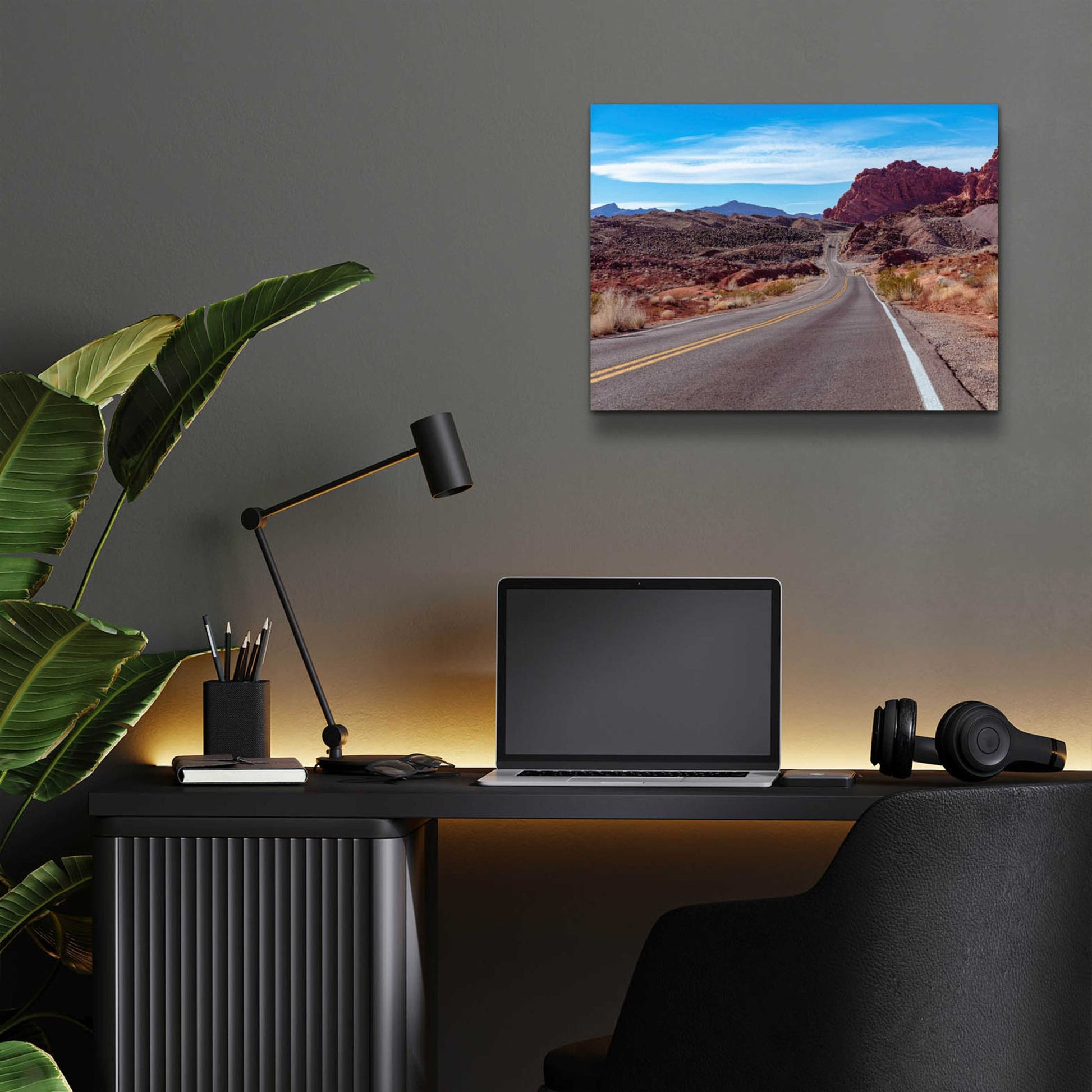 Epic Art 'Desert Road' by Epic Portfolio, Acrylic Glass Wall Art,16x12