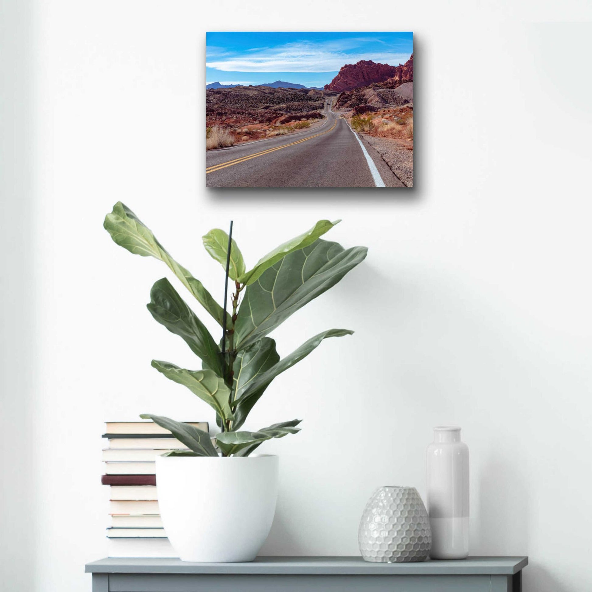 Epic Art 'Desert Road' by Epic Portfolio, Acrylic Glass Wall Art,16x12