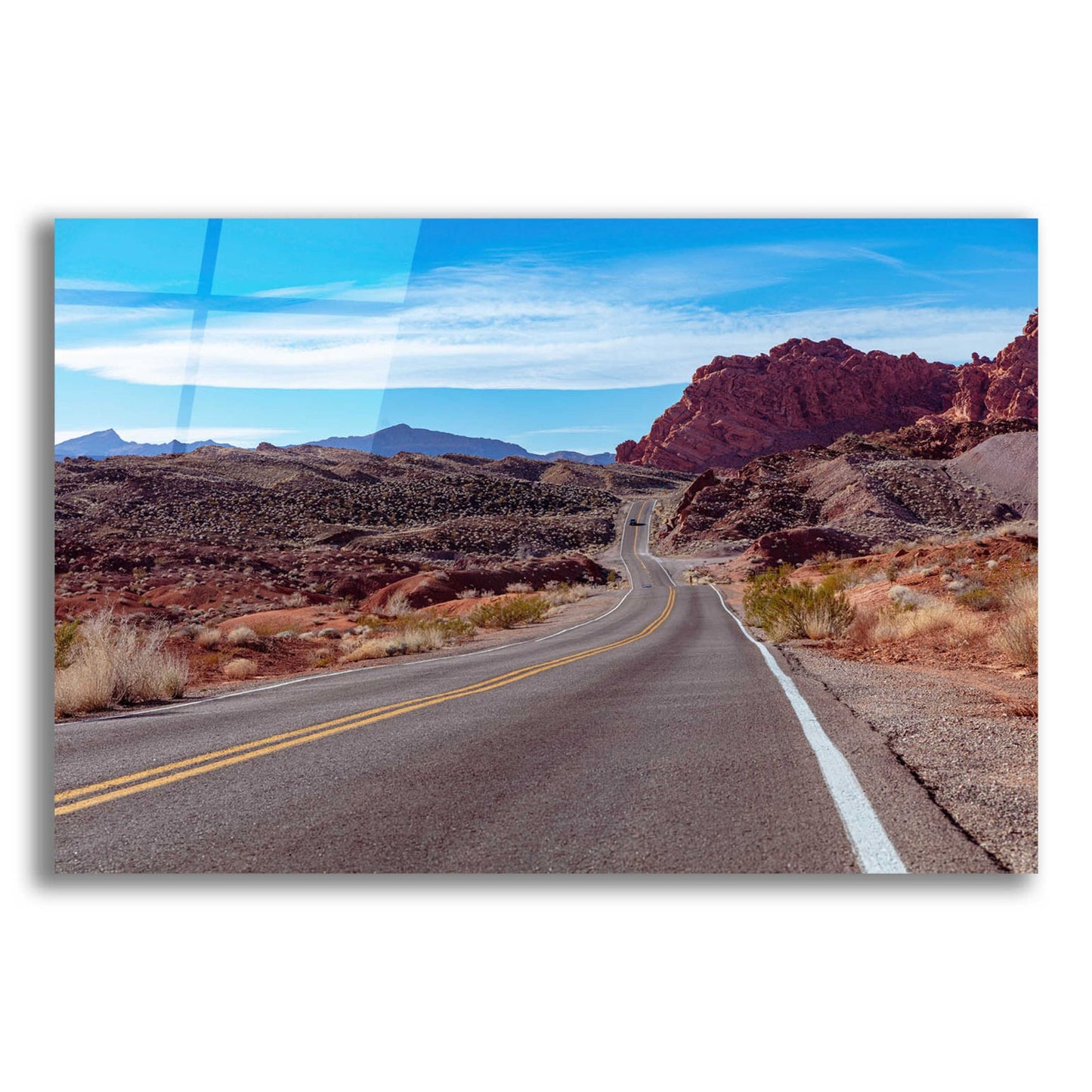 Epic Art 'Desert Road' by Epic Portfolio, Acrylic Glass Wall Art,16x12