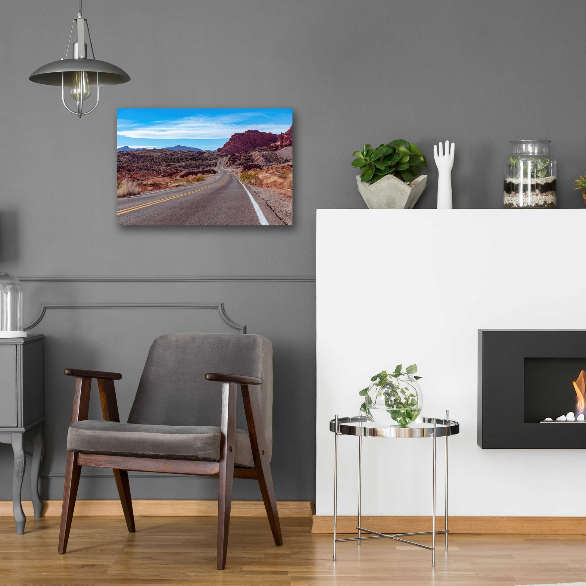 Epic Art 'Desert Road' by Epic Portfolio, Acrylic Glass Wall Art,24x16