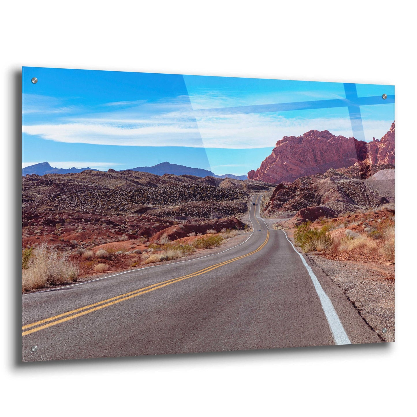 Epic Art 'Desert Road' by Epic Portfolio, Acrylic Glass Wall Art,36x24